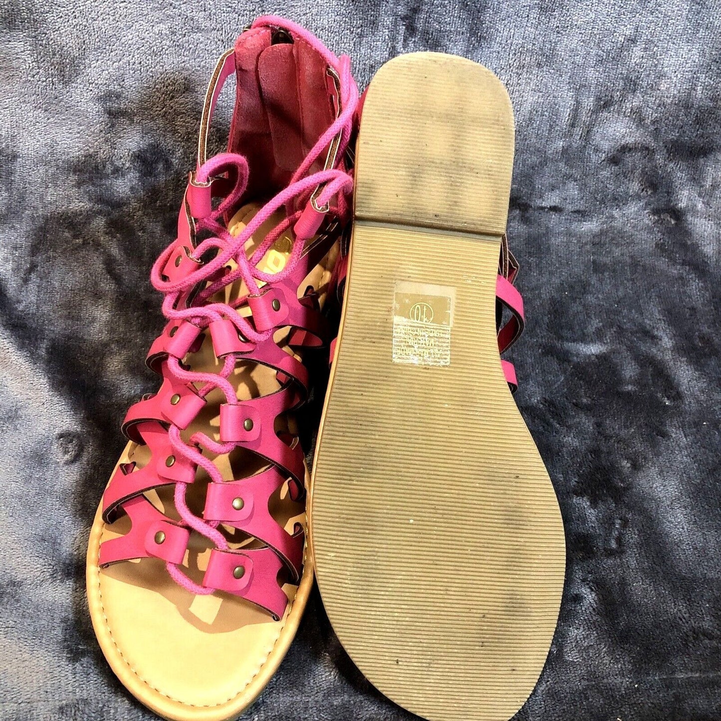 Soda Ladies Summer Pink Lace Up Sexy Shoes Roman Gladiator Sandals Woman's10