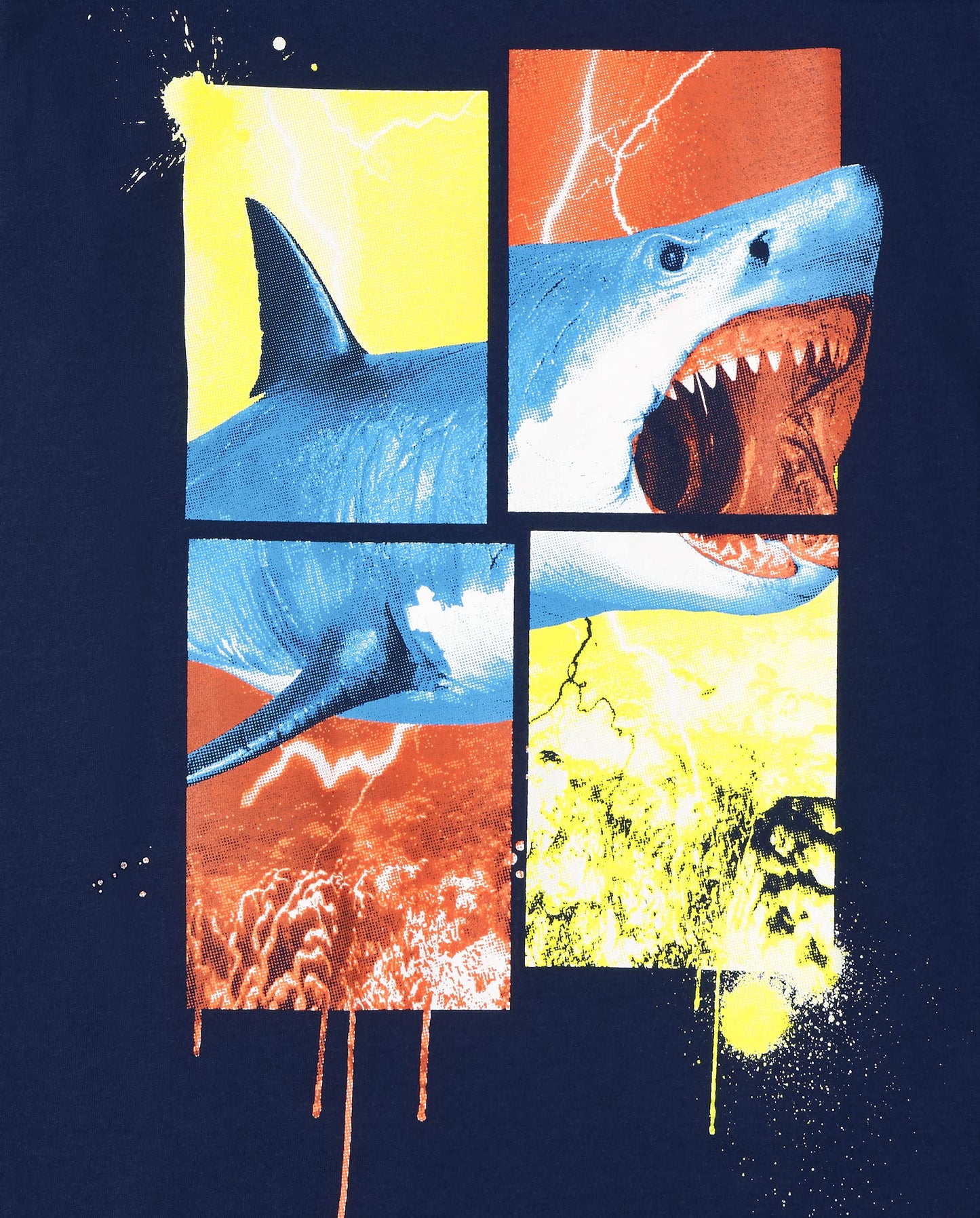 The Children's Place boys The Children's Place Long Sleeve Graphic T- 2-pack T Shirt, Dino/Shark, Large US