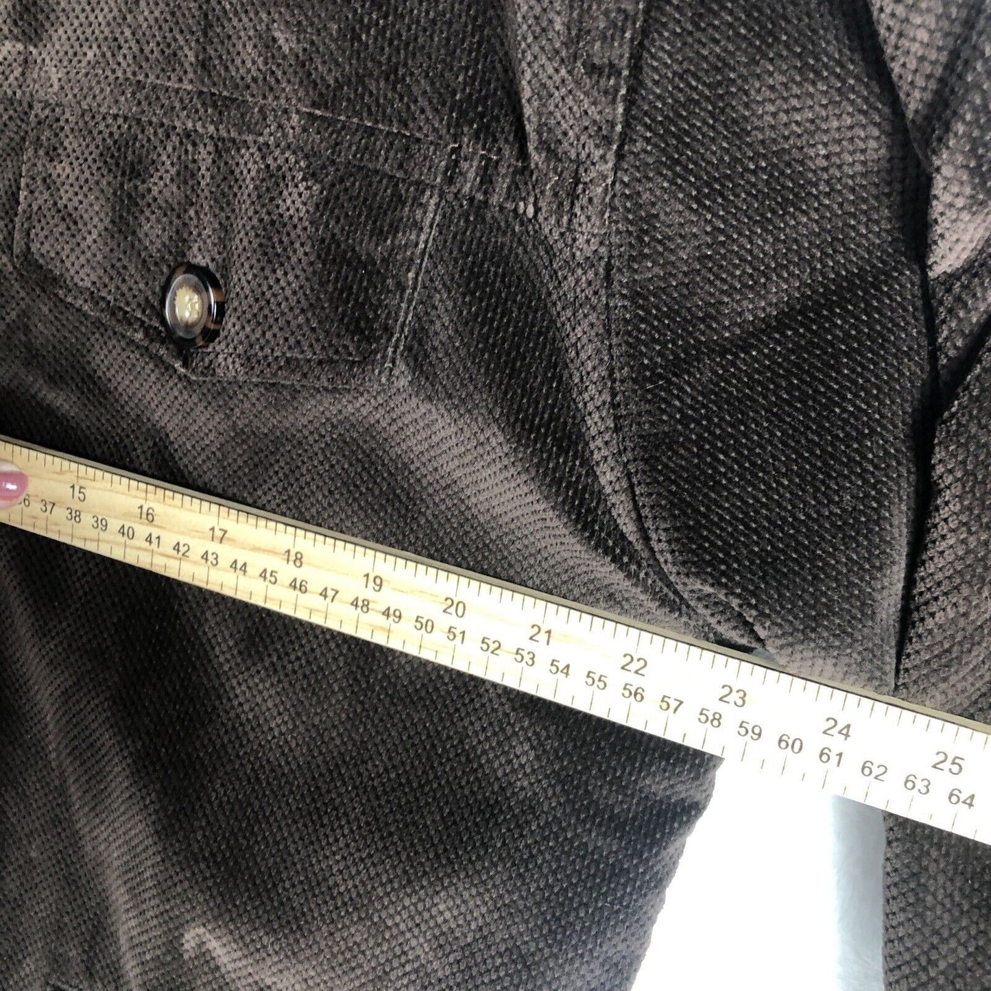 Saint Johns Bay Authentic Woman's Brown Corduroy Button Up Coat Adult Medium