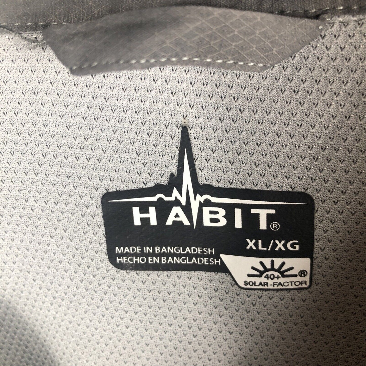 Habit Shirt Mens Extra Large Gray Long Sleeve Vented Fishing Outdoor Upf 40+