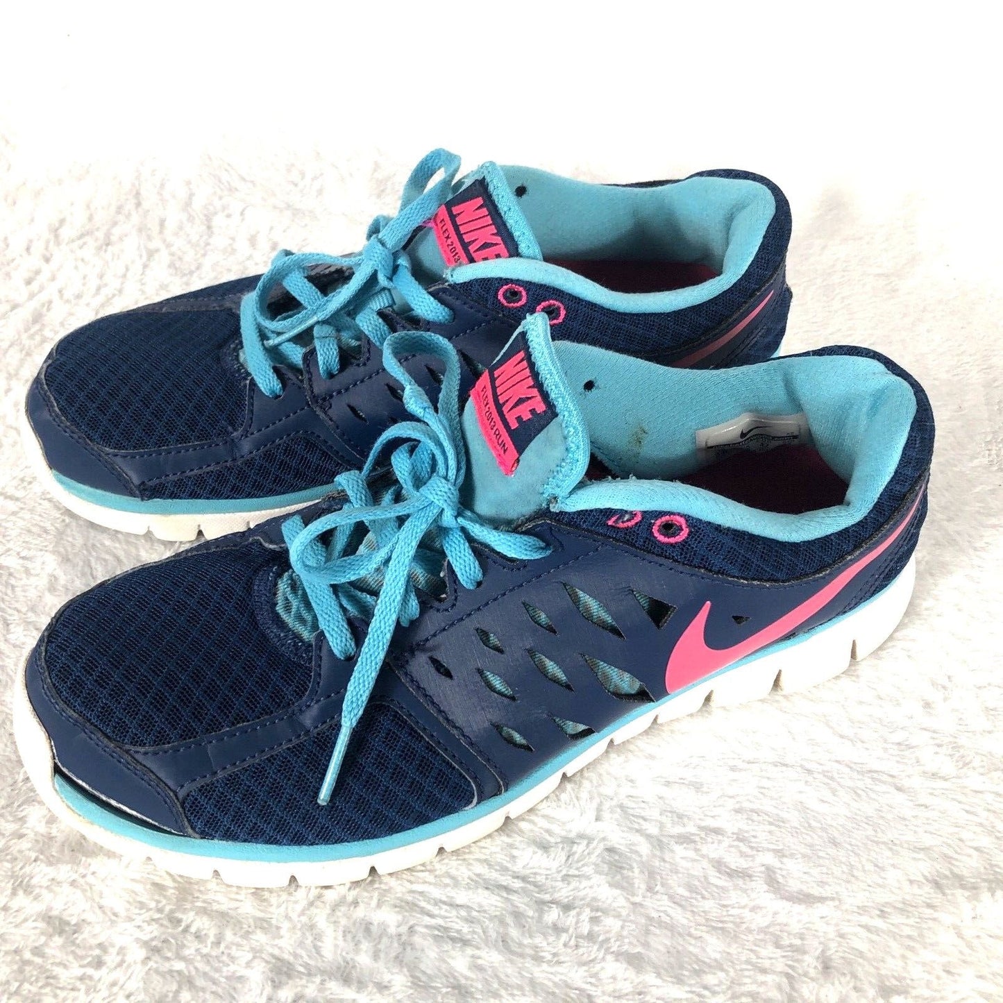 Nike Flex Run Blue Woman's Size 10 Sneakers Shoes