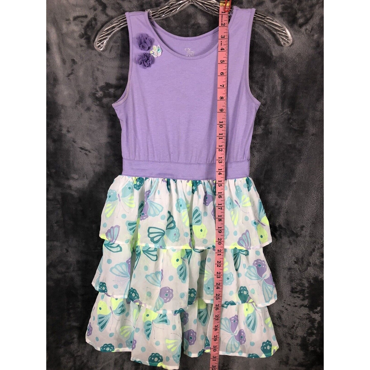 1989 Girls Place Dress Butter Fly Dress Purple Size 10/12