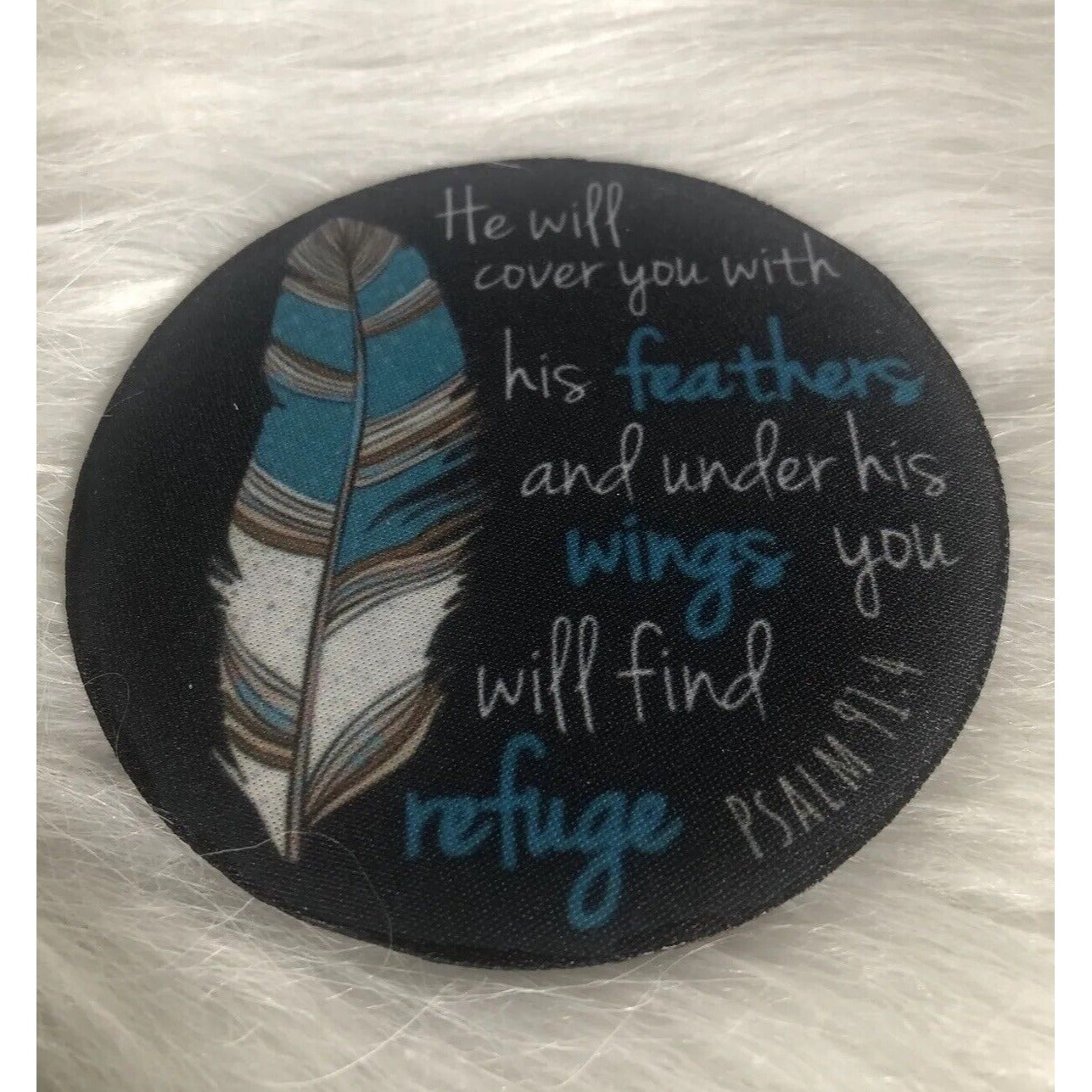 Jesus Coasters He Will Cover You With His Feathers Psalms 91.4 Anti-Skid 4 In