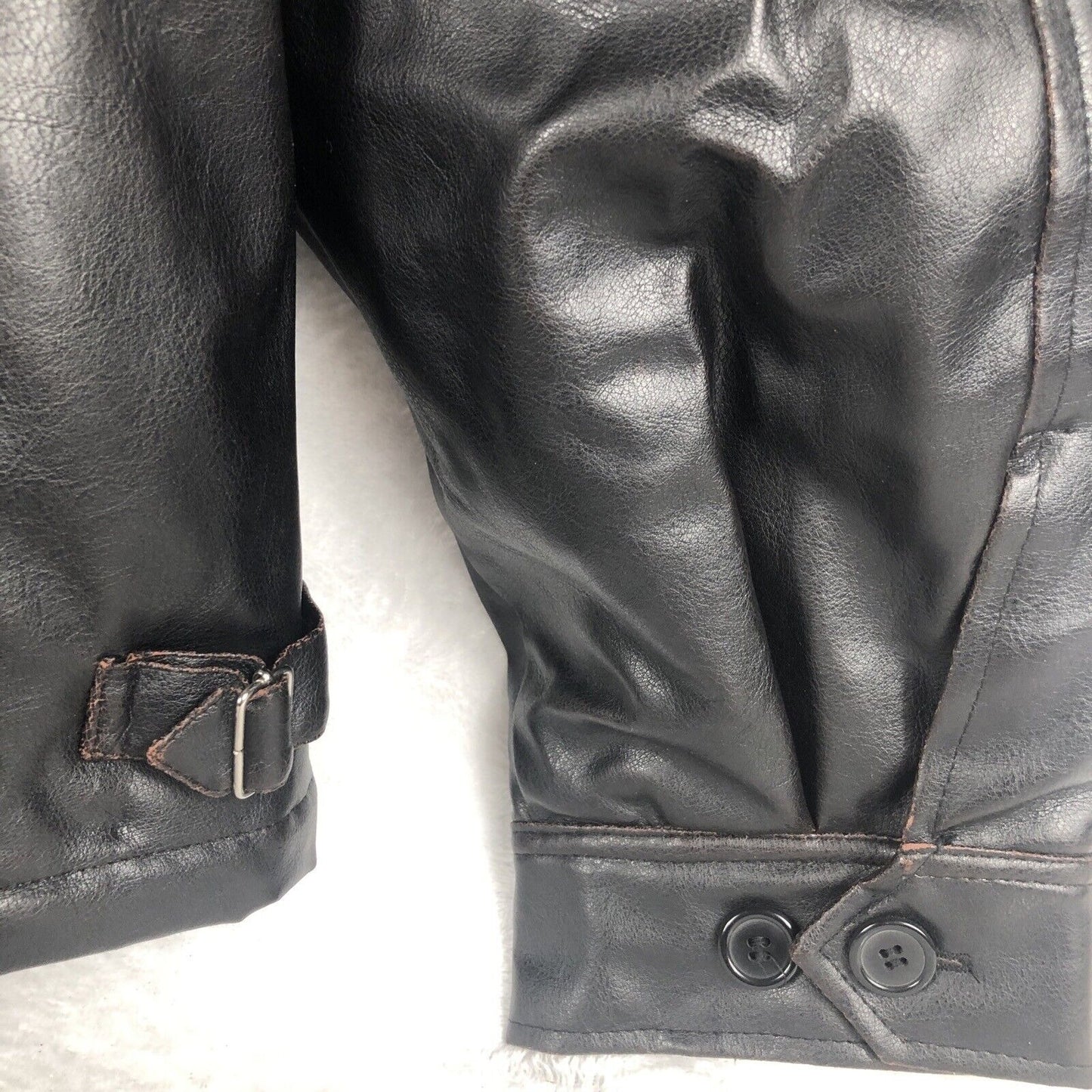 Men’s Leather Jacket Steve And Barry’s Outfitters Men’s Coat Black Adult Size 2X Large