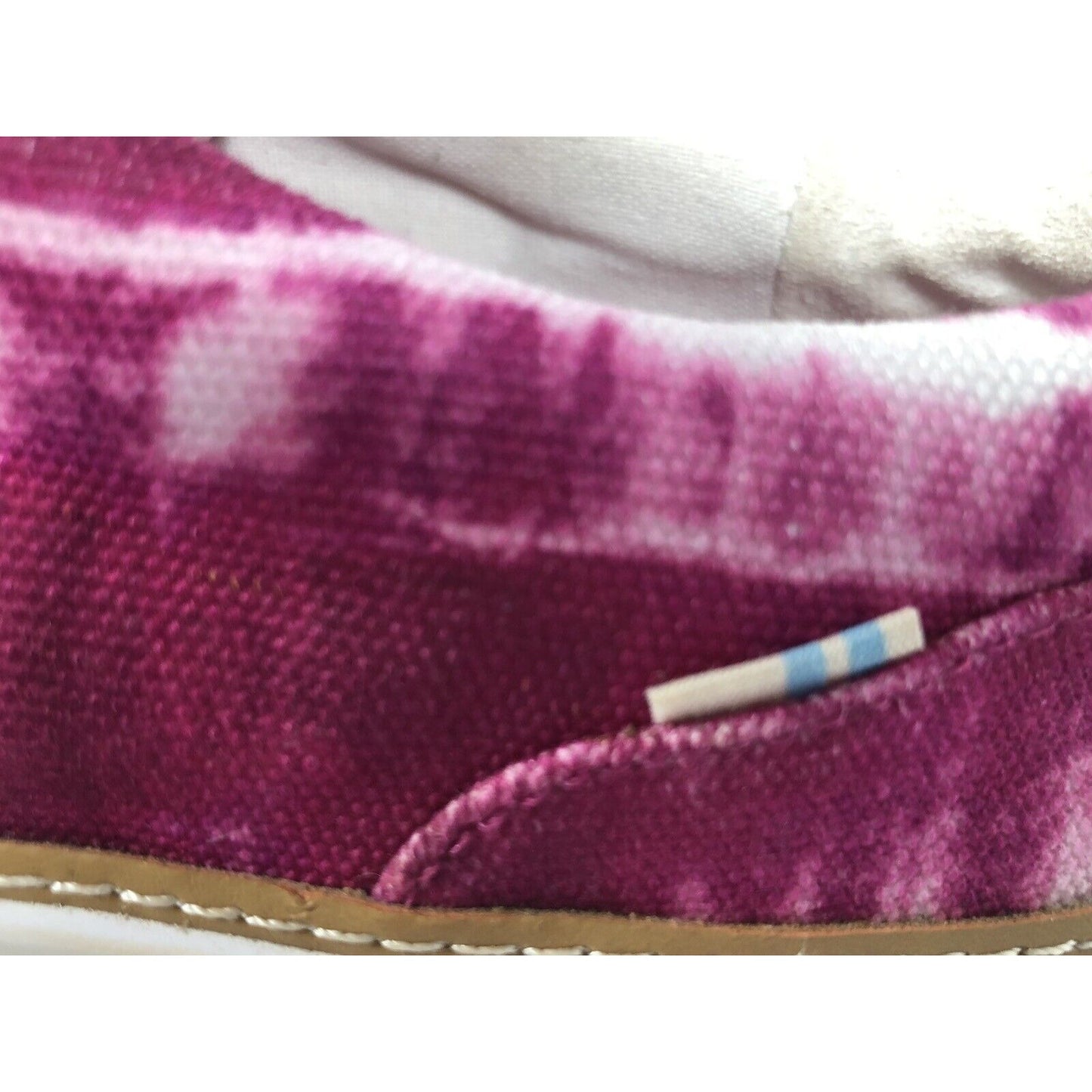 TOMS Shoes Womens 9.5 Pink White Tie Dye Sneakers Casual Canvas Alex