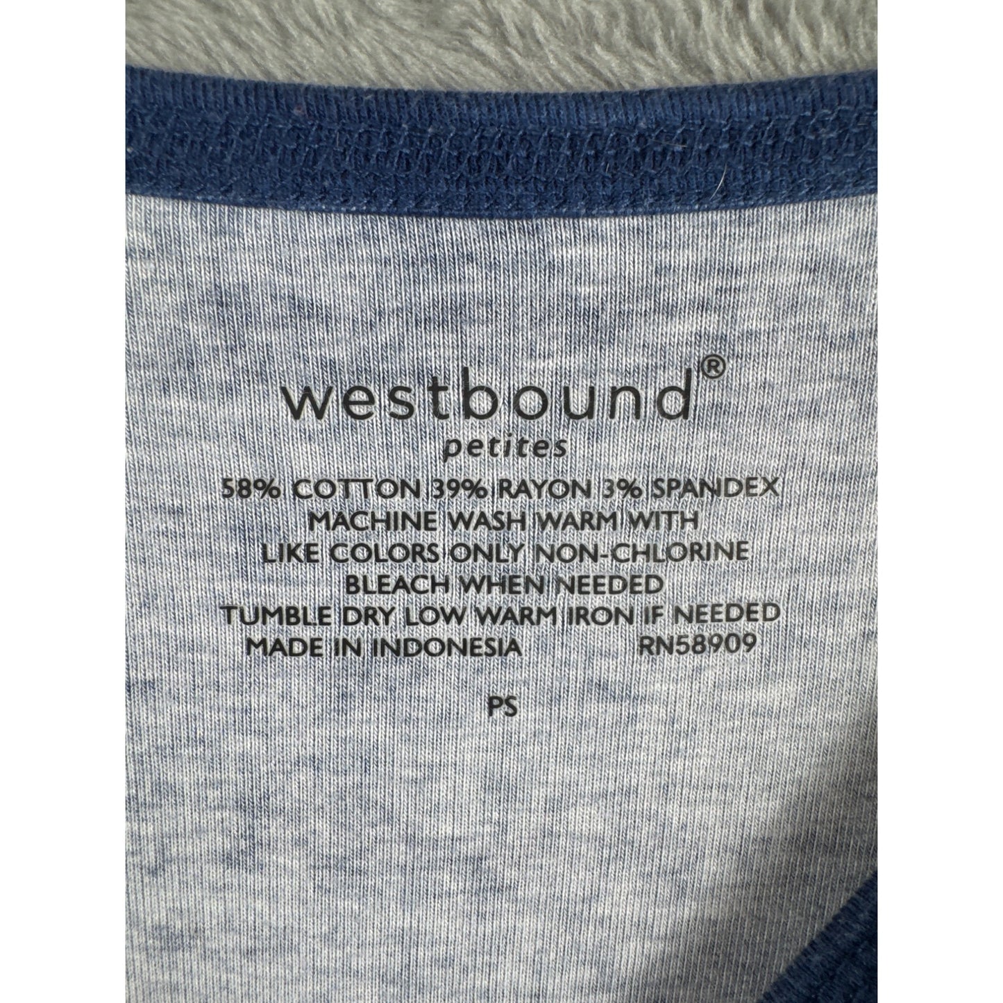 Westbound Petite Long-Sleeve Ombre Blue Gradient Top