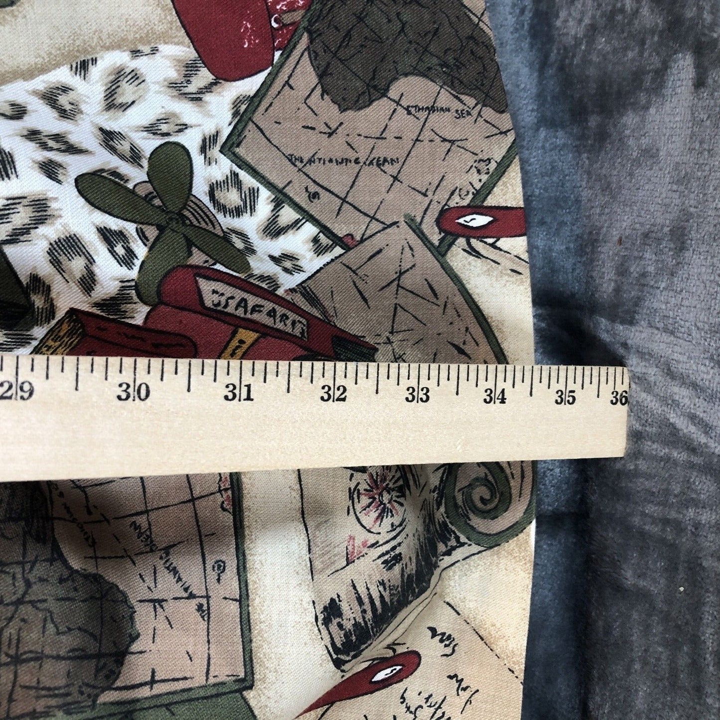 Alfred Dunner Skirt Womans Safari-Themed A-Line With Elastic Waist & Map Print
