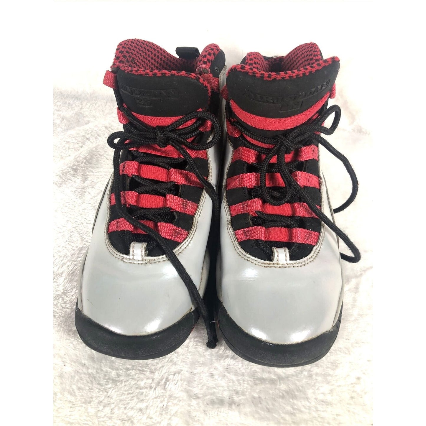 Vintage Air Jordan 10 Retro Chicago Basketball Shoes Youth Size 5 White/Black/Red Leather