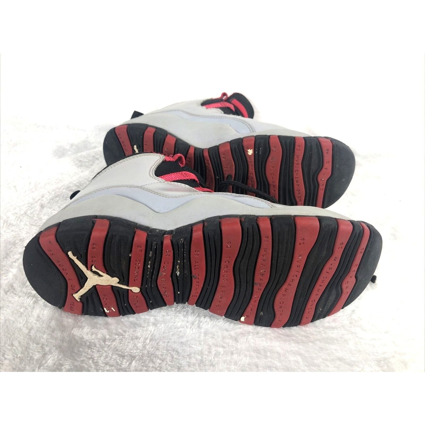 Vintage Air Jordan 10 Retro Chicago Basketball Shoes Youth Size 5 White/Black/Red Leather