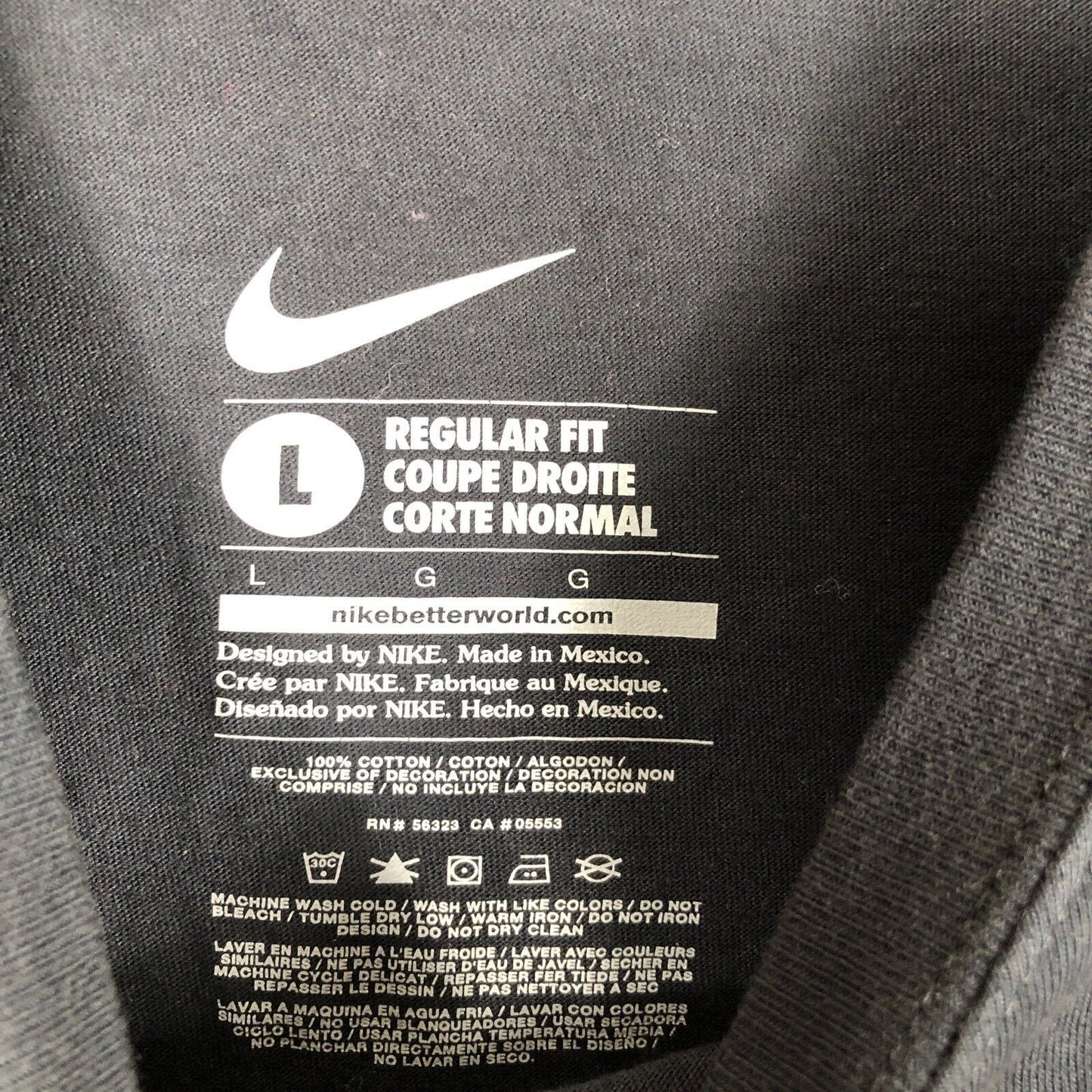 Nike Shirt Mens T Shirt Adult Size Large Black