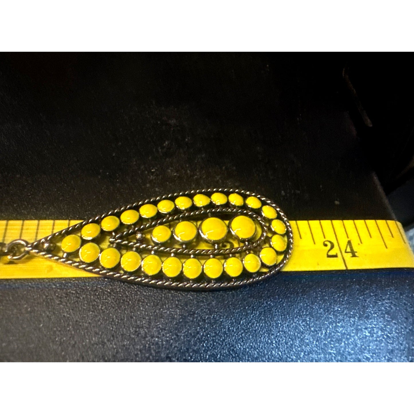 Paparazzi Teardrop Pendant Necklace & Earring Set With Yellow Stones