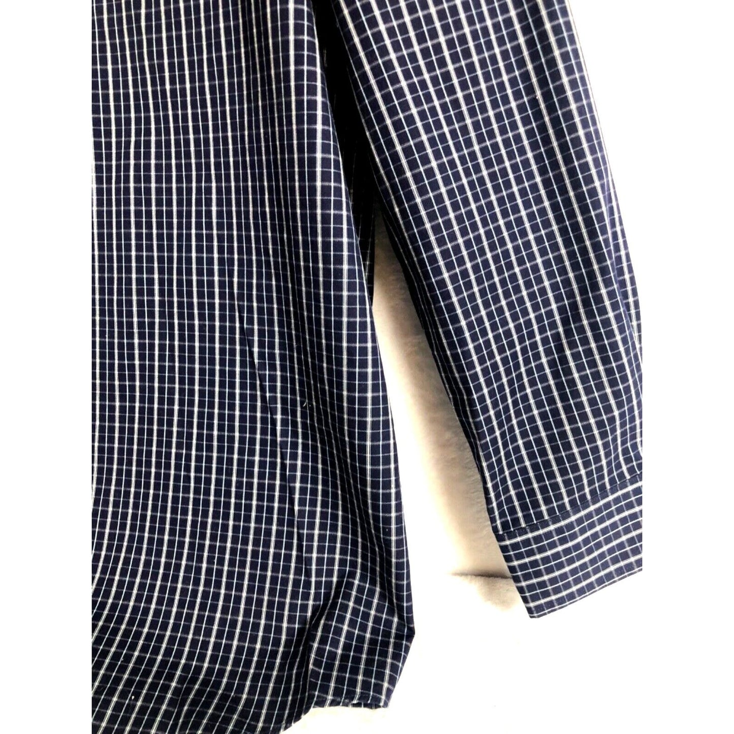 Duluth Trading Mens Long Sleeve Button-Up Plaid Shirt Navy Check Pattern Size XL