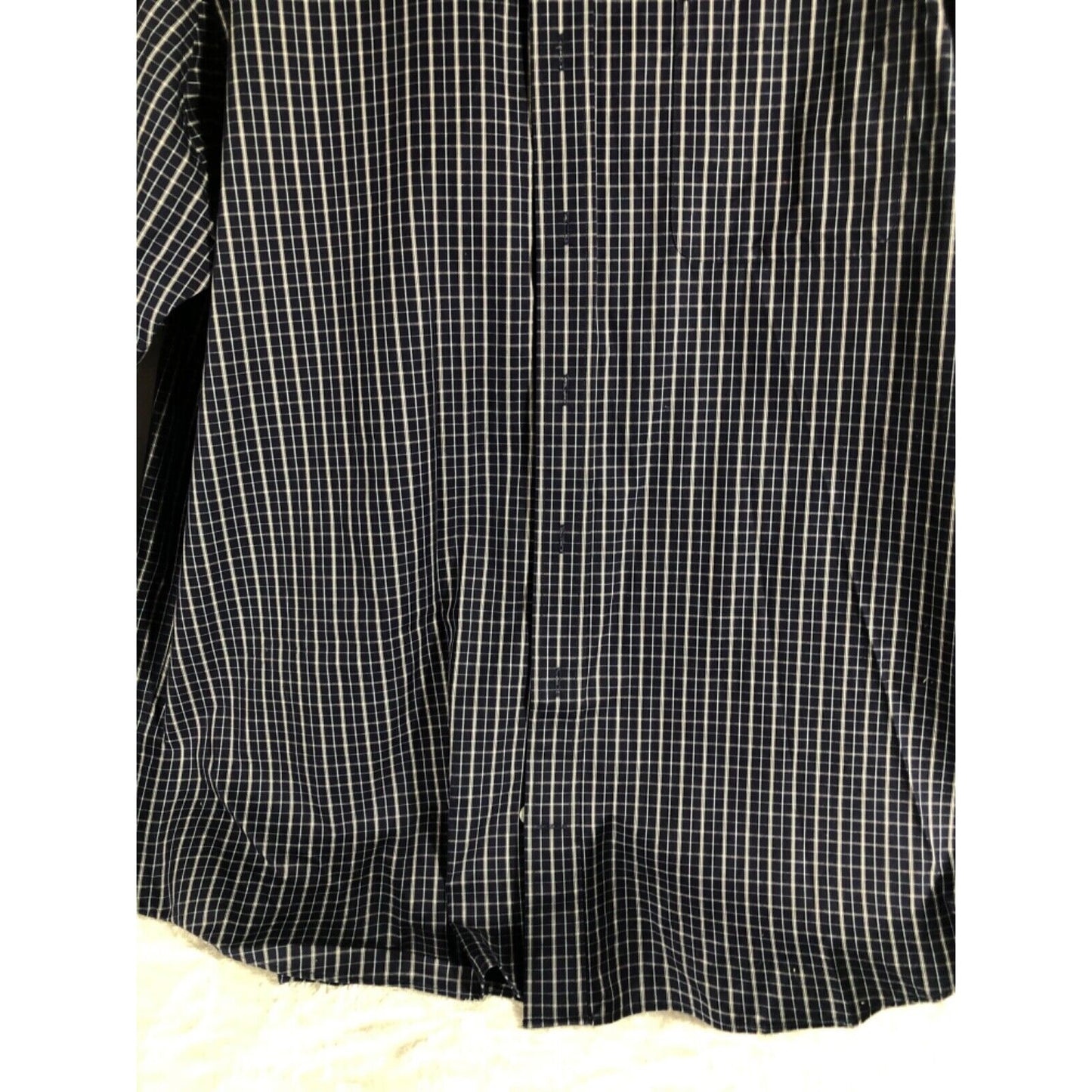 Duluth Trading Mens Long Sleeve Button-Up Plaid Shirt Navy Check Pattern Size XL
