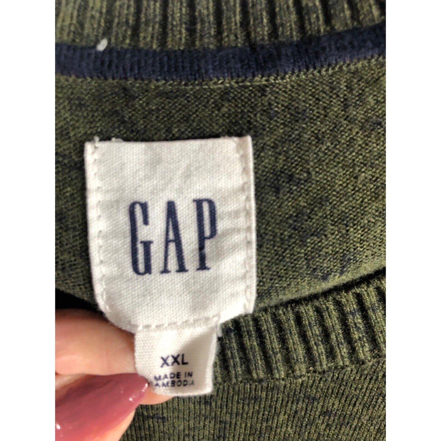 GAP Mens XXL Olive Heather Knit Sweater