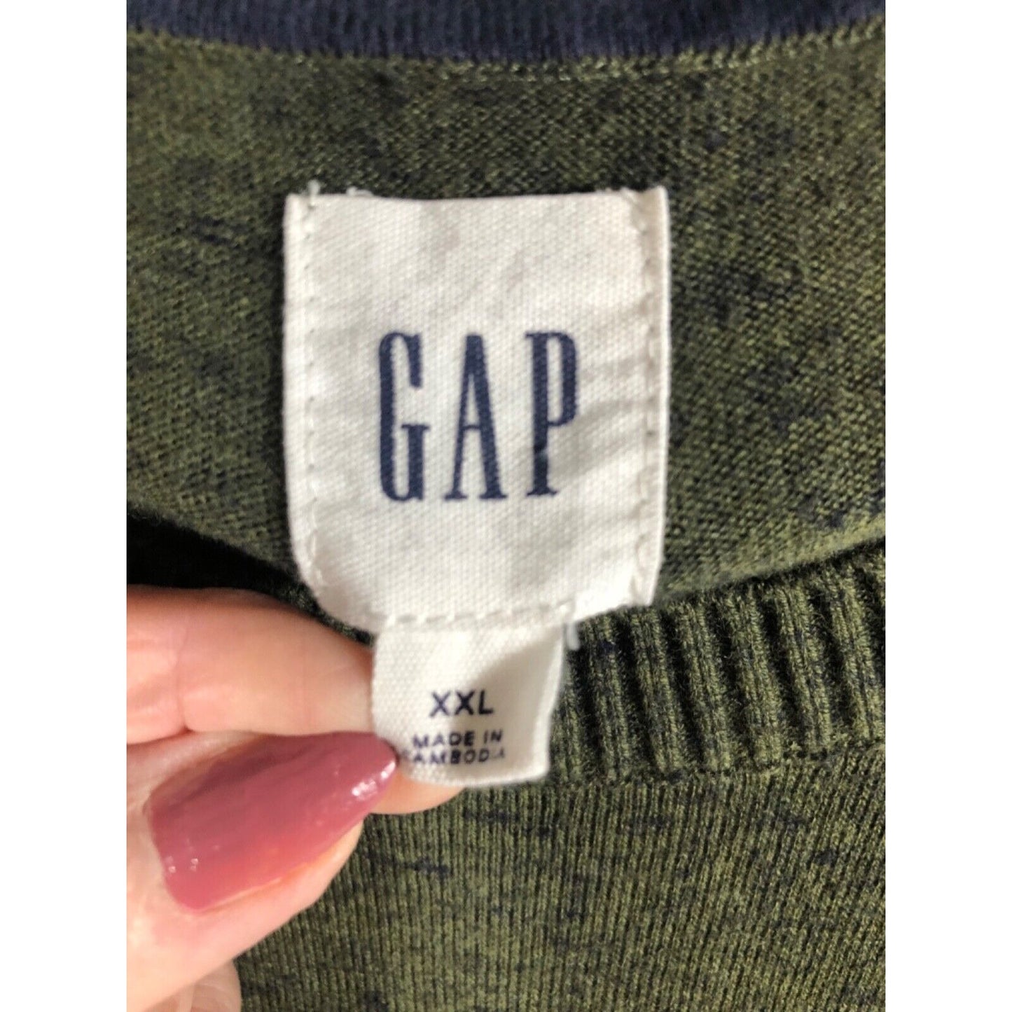 GAP Mens XXL Olive Heather Knit Sweater