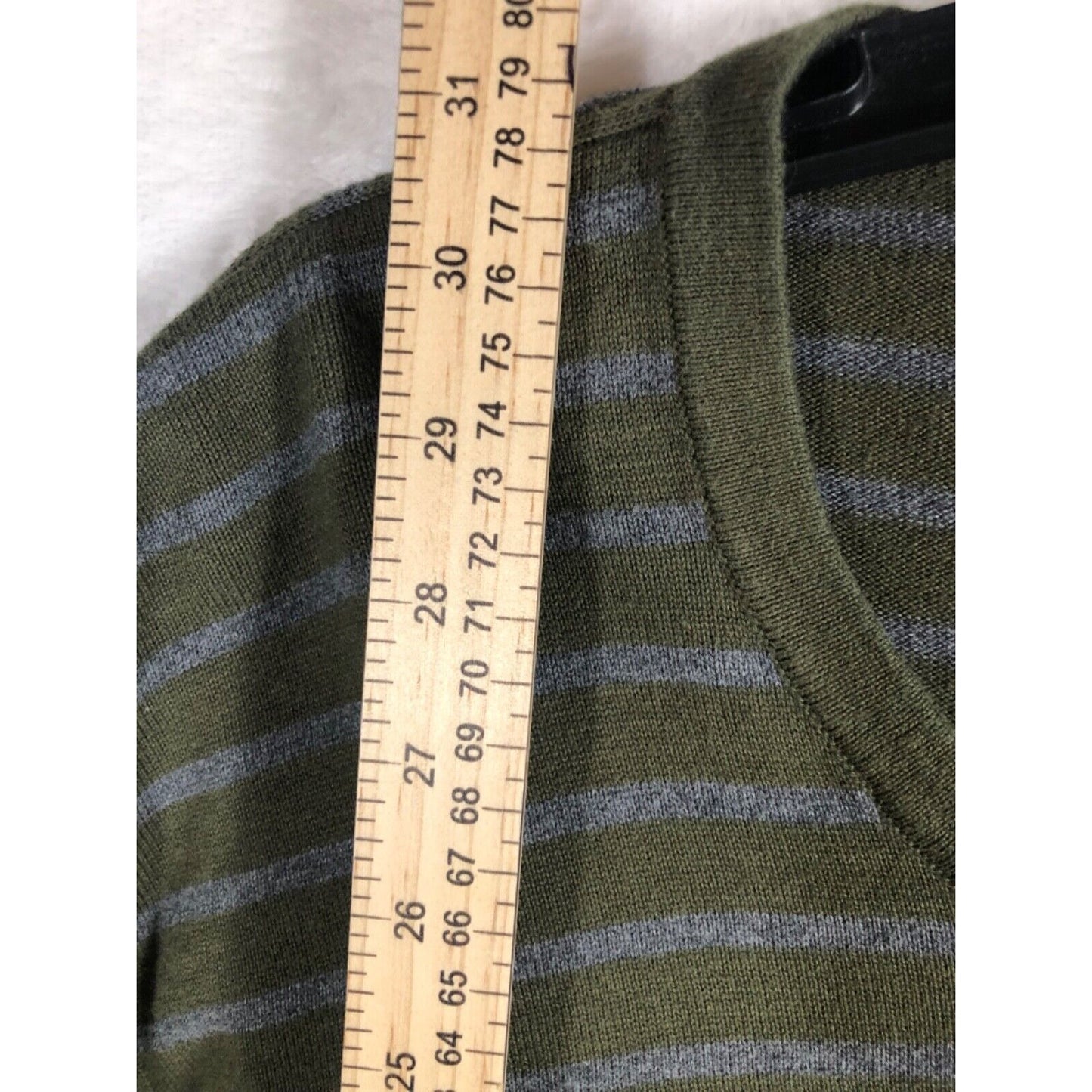 Robert Geller + Five Four Mens Striped Henley Shirt 2XL Green & Gray Cotton Blend
