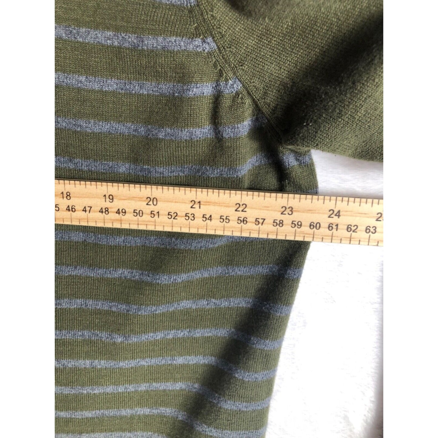 Robert Geller + Five Four Mens Striped Henley Shirt 2XL Green & Gray Cotton Blend