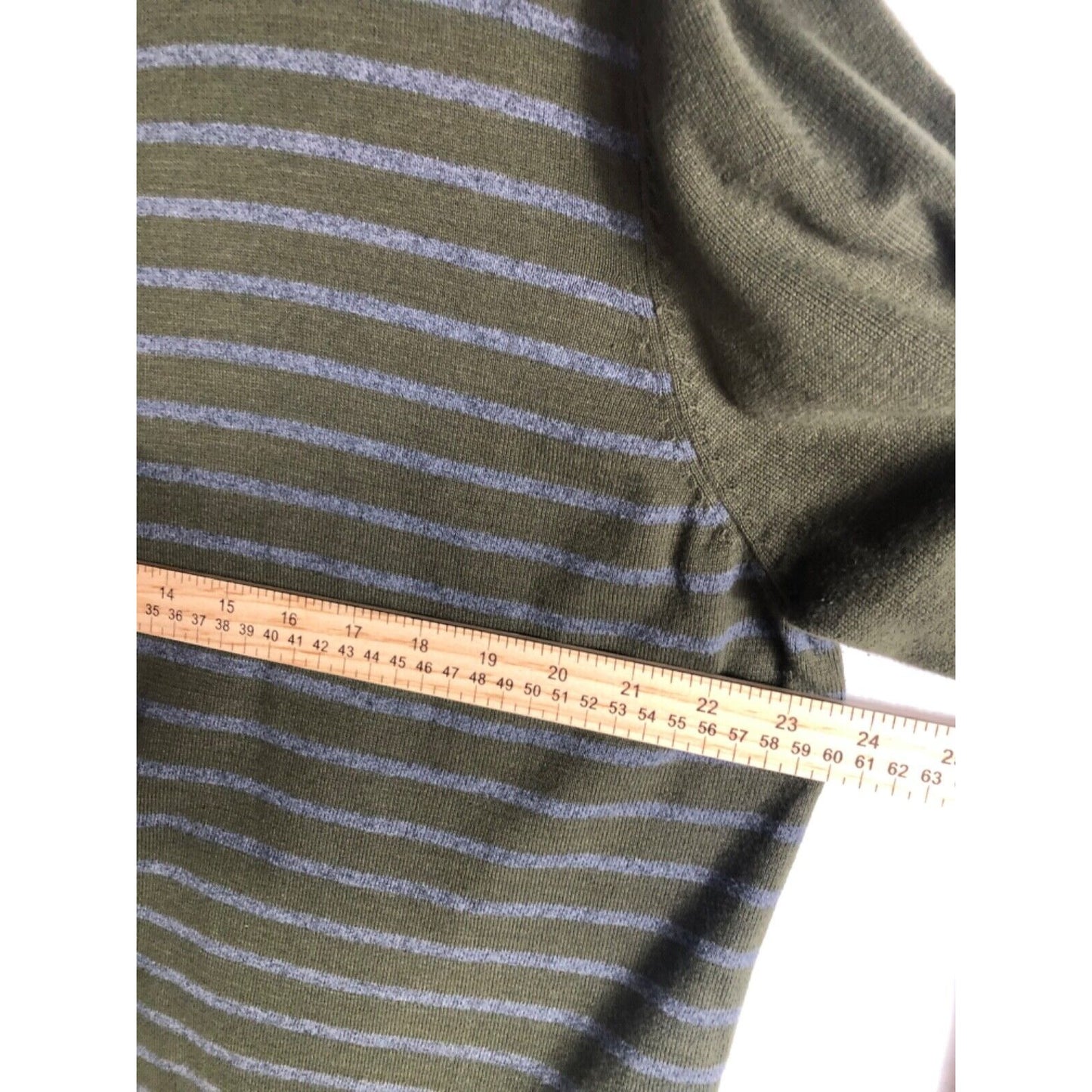 Robert Geller + Five Four Mens Striped Henley Shirt 2XL Green & Gray Cotton Blend