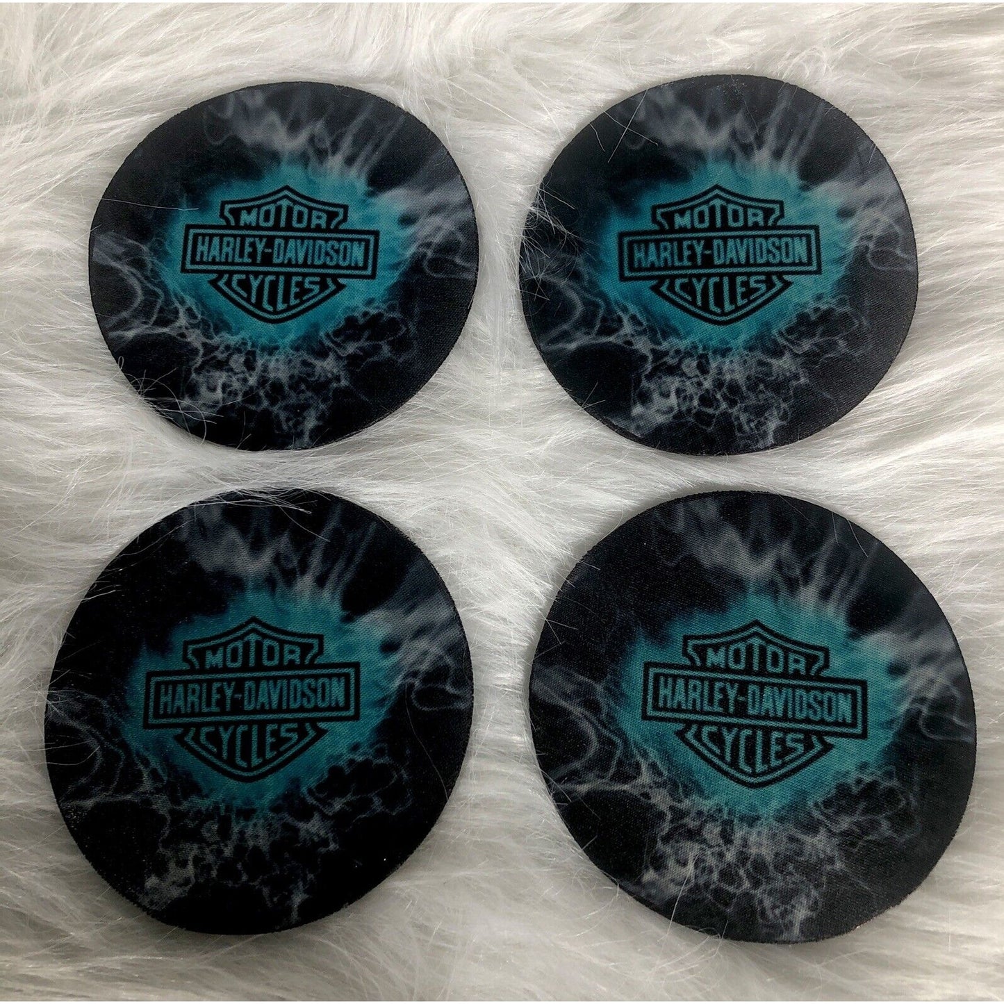 Harley Davidson Coasters 4 anti-skid Made Of high-quality diving material 4”