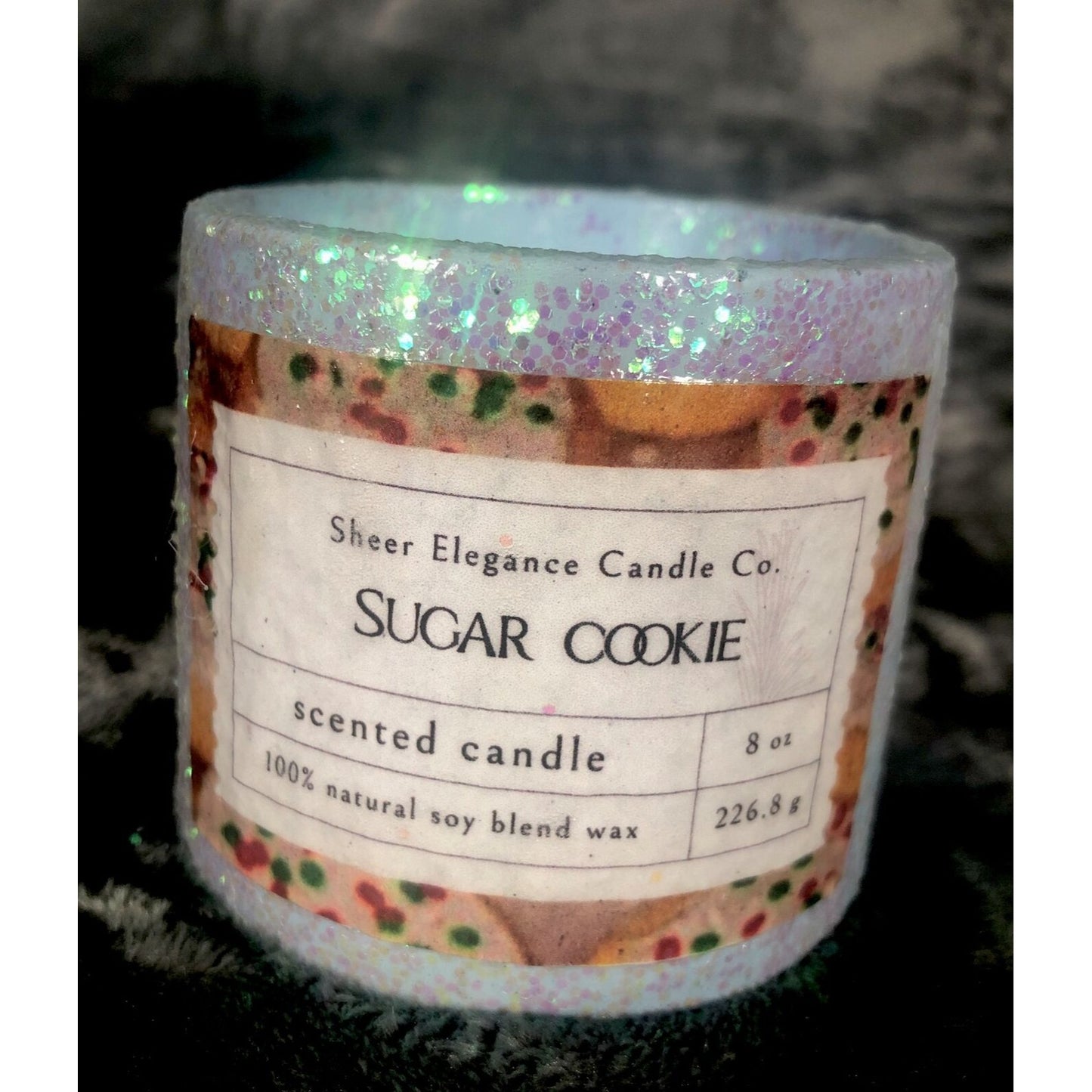 Soy Wax Candle Sugar Cookie 8 Oz Custom Hand Crafted Concrete Vessel