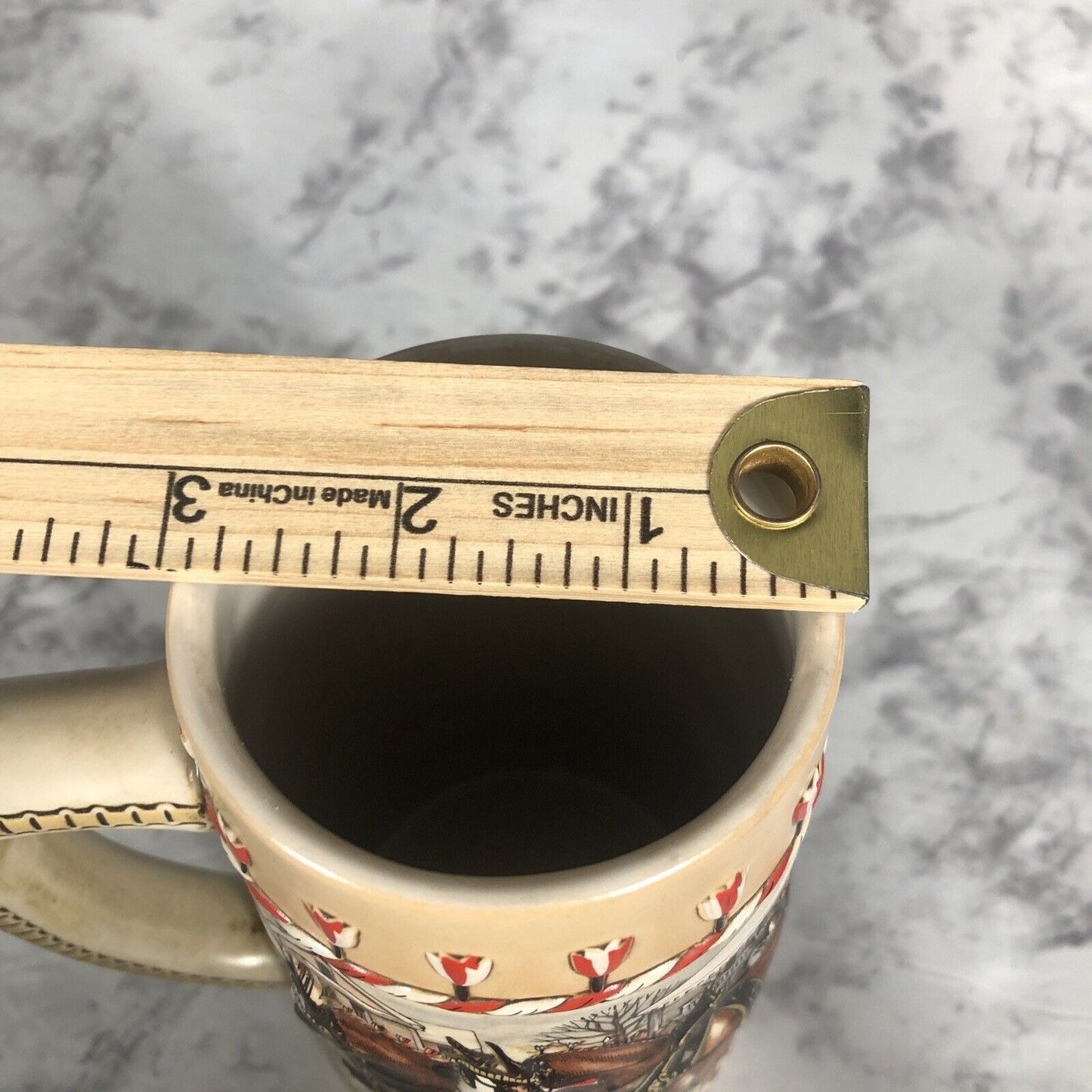 Anheuser-Busch Budweiser Clydesdale Holiday Ceramic Beer Stein 1986 "B" Series