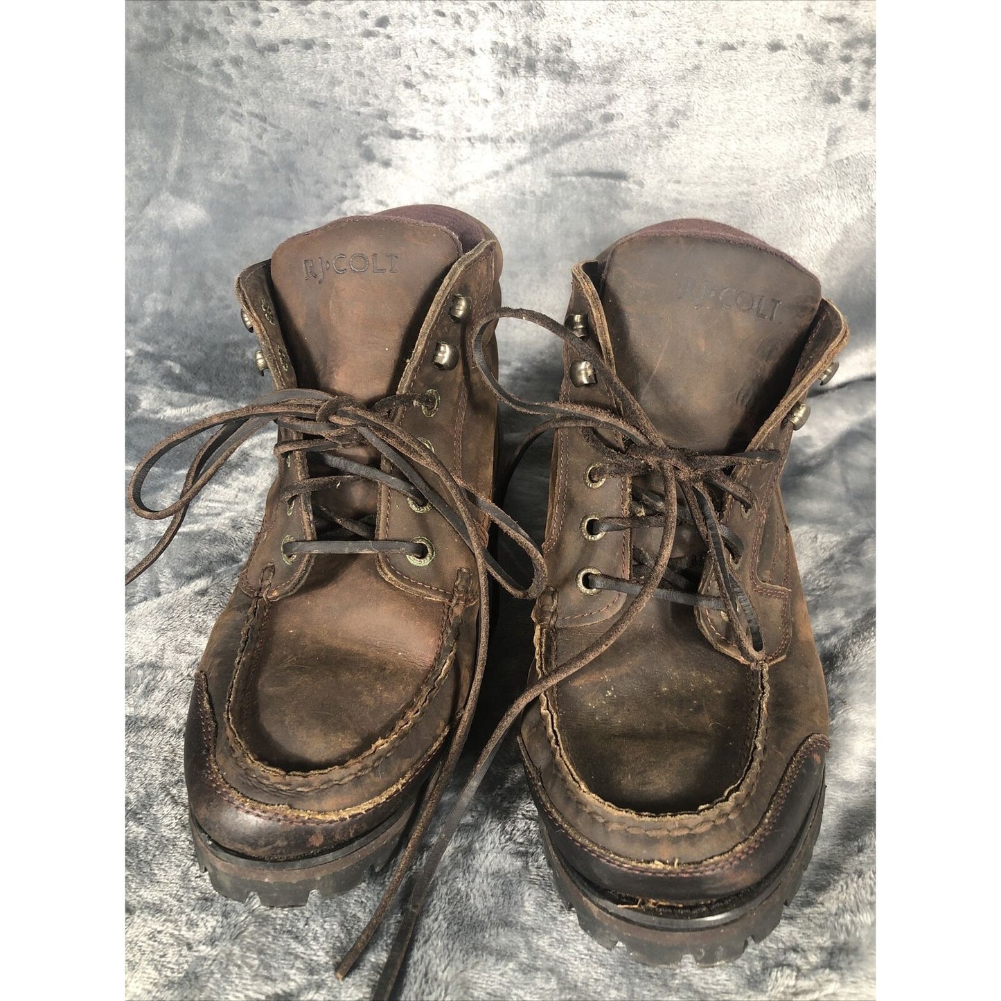 VINTAGE 90s Men 9 RJ COLT NOMAD LACE BOOT CASUAL BROWN LEATHER CHEYENNE 27002
