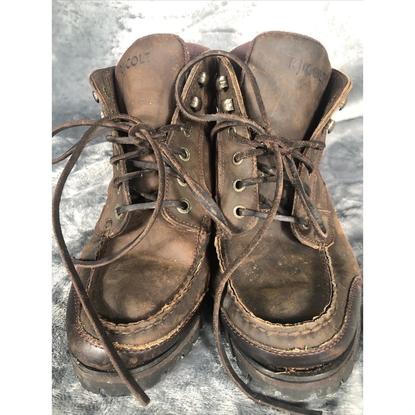 VINTAGE 90s Men 9 RJ COLT NOMAD LACE BOOT CASUAL BROWN LEATHER CHEYENNE 27002