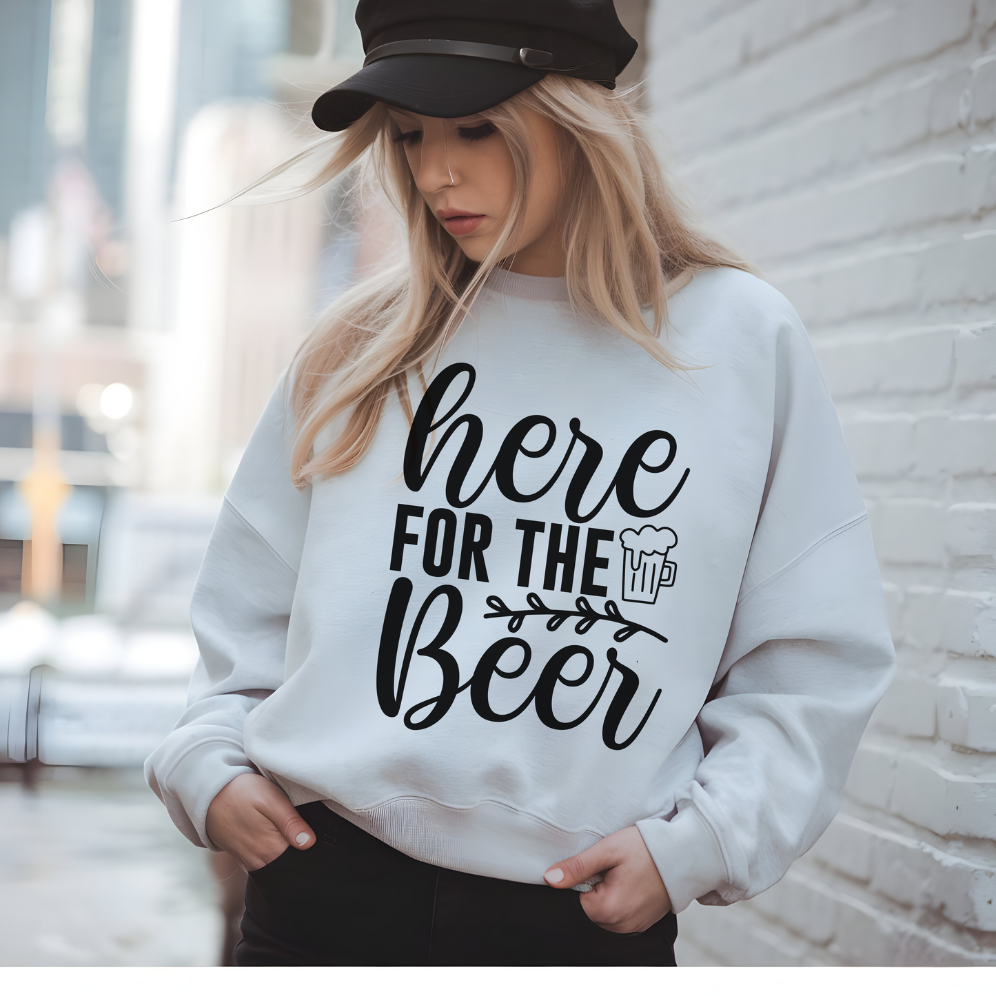 I'm Here for the Beer Sweatshirt • Funny Drinking Pullover • Beer Lover Crewneck • Party Humor Shirt • Unisex Cozy Gift