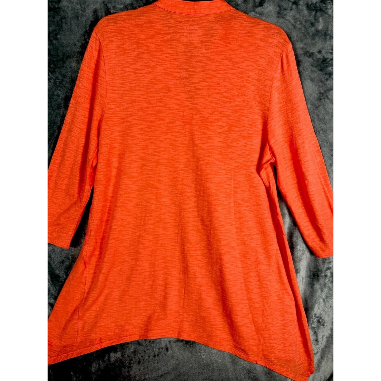 Chico’s The Ultimate Tee Women's Top Size 2 Large Orange 3/4 Sleeve