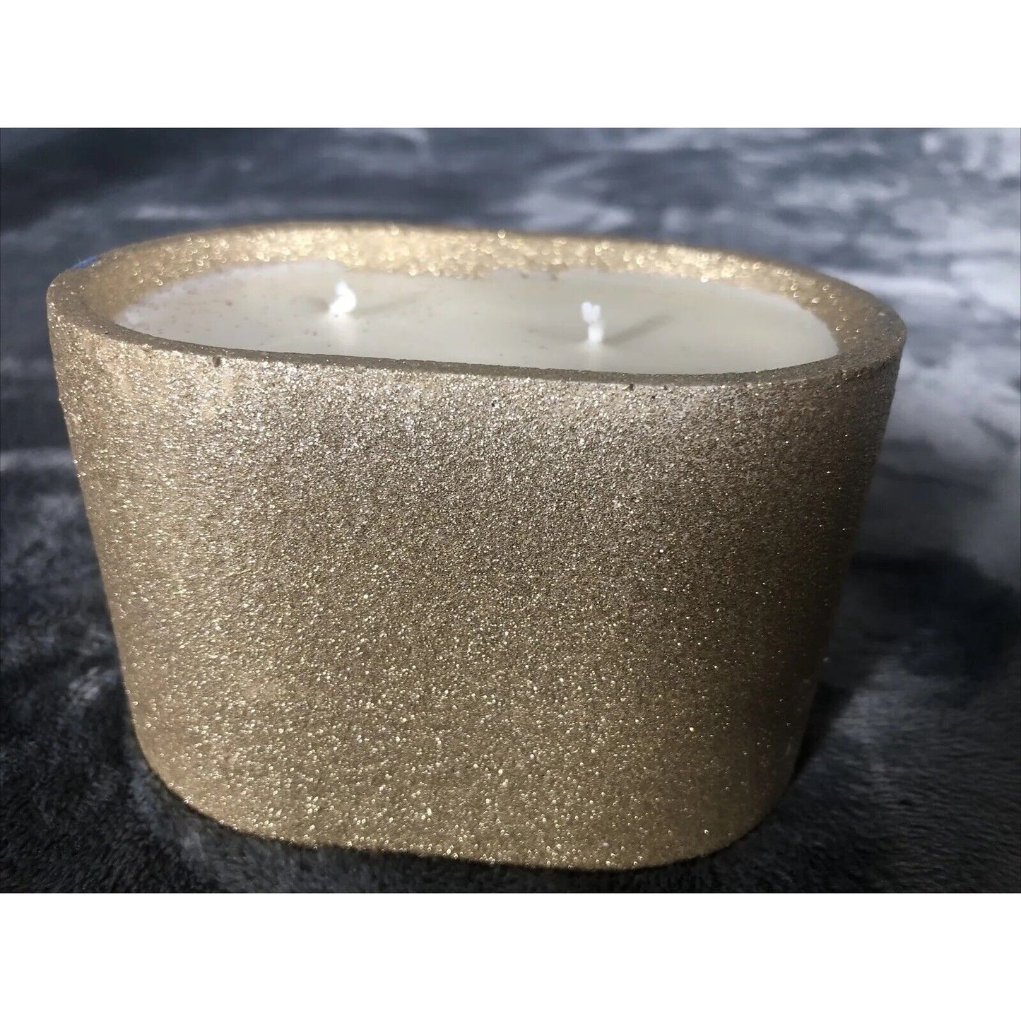 Hand Poured Candle Coconut Soy Blend Sweater Weather Handmade Concrete Vessel
