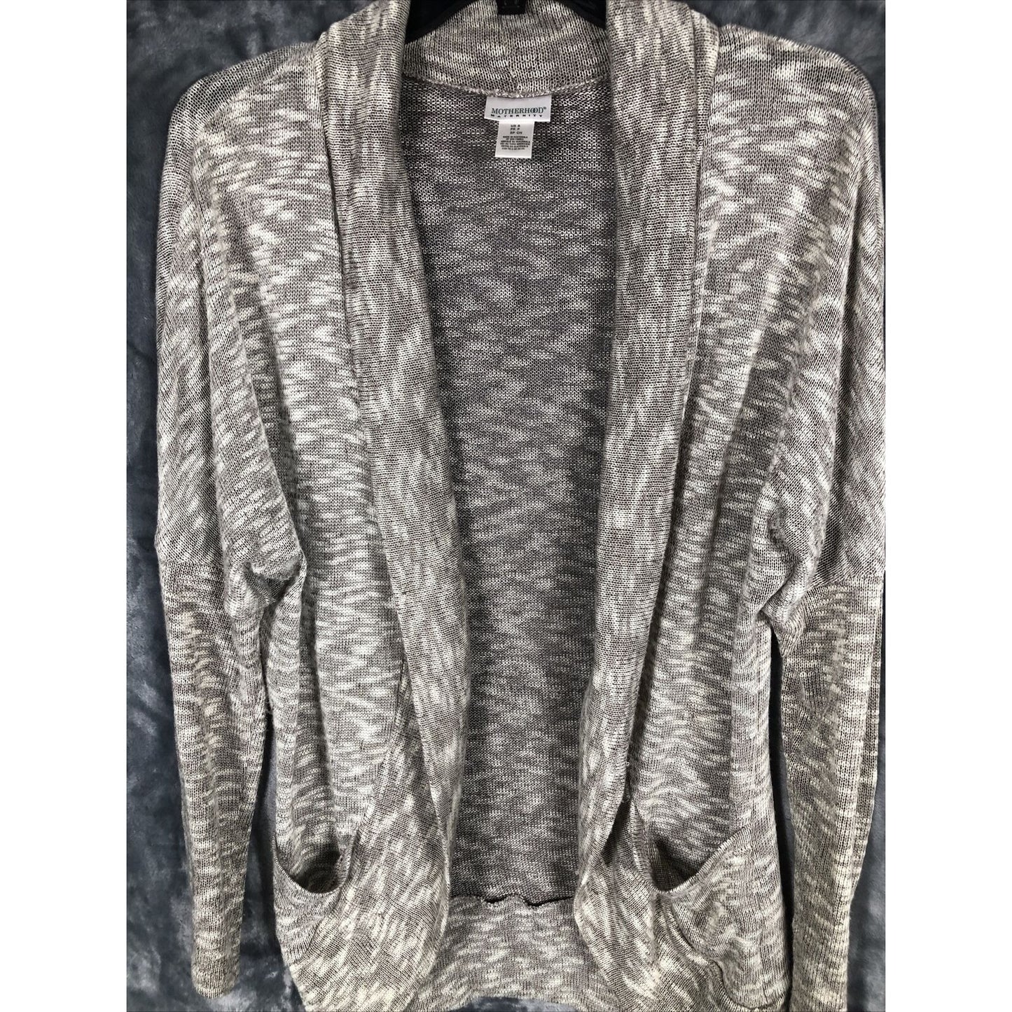 Motherhood Maternity Sweater Open Front Size Small Pockets Long Sleeves
