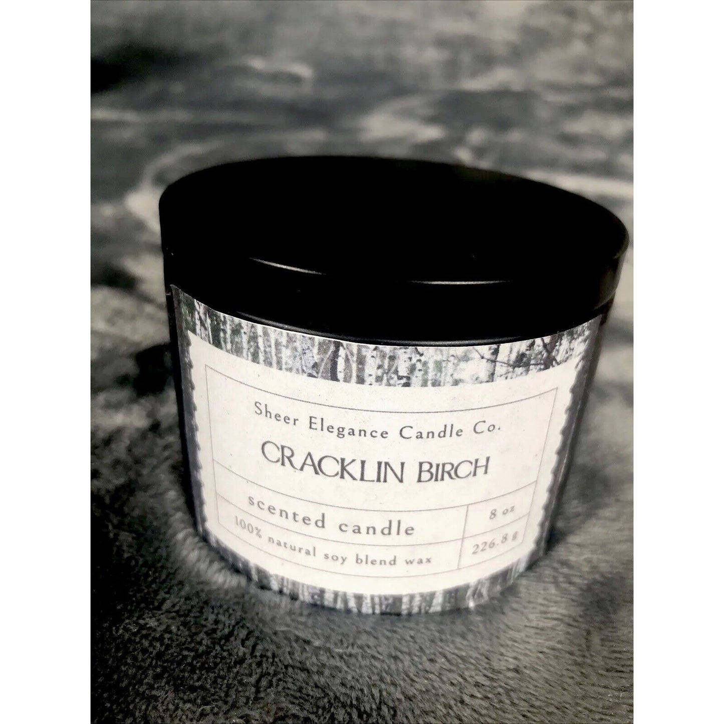 Coconut Soy Blend Candle Hand Poured Scented Cracklin Burch 8 Ounce Tin