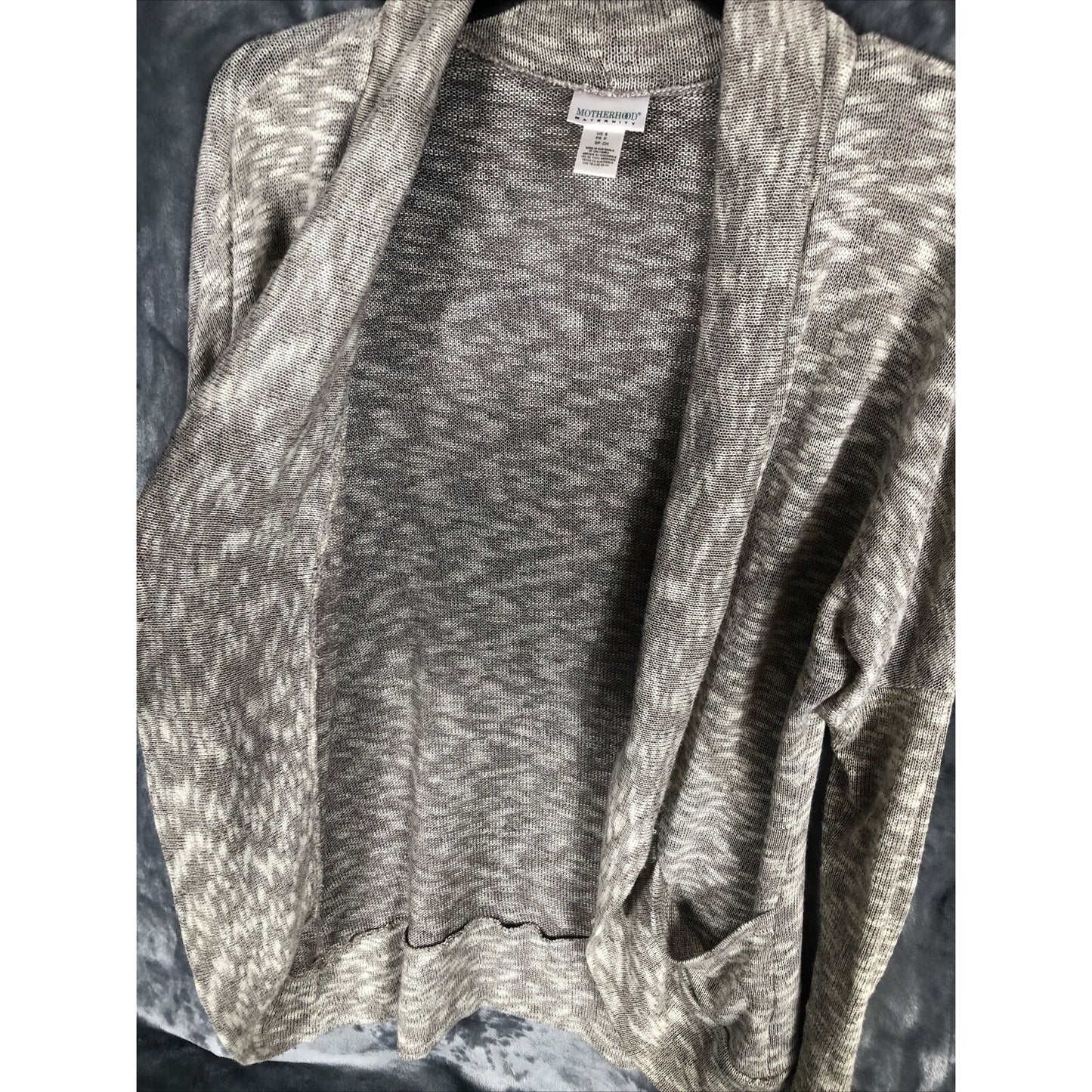 Motherhood Maternity Sweater Open Front Size Small Pockets Long Sleeves