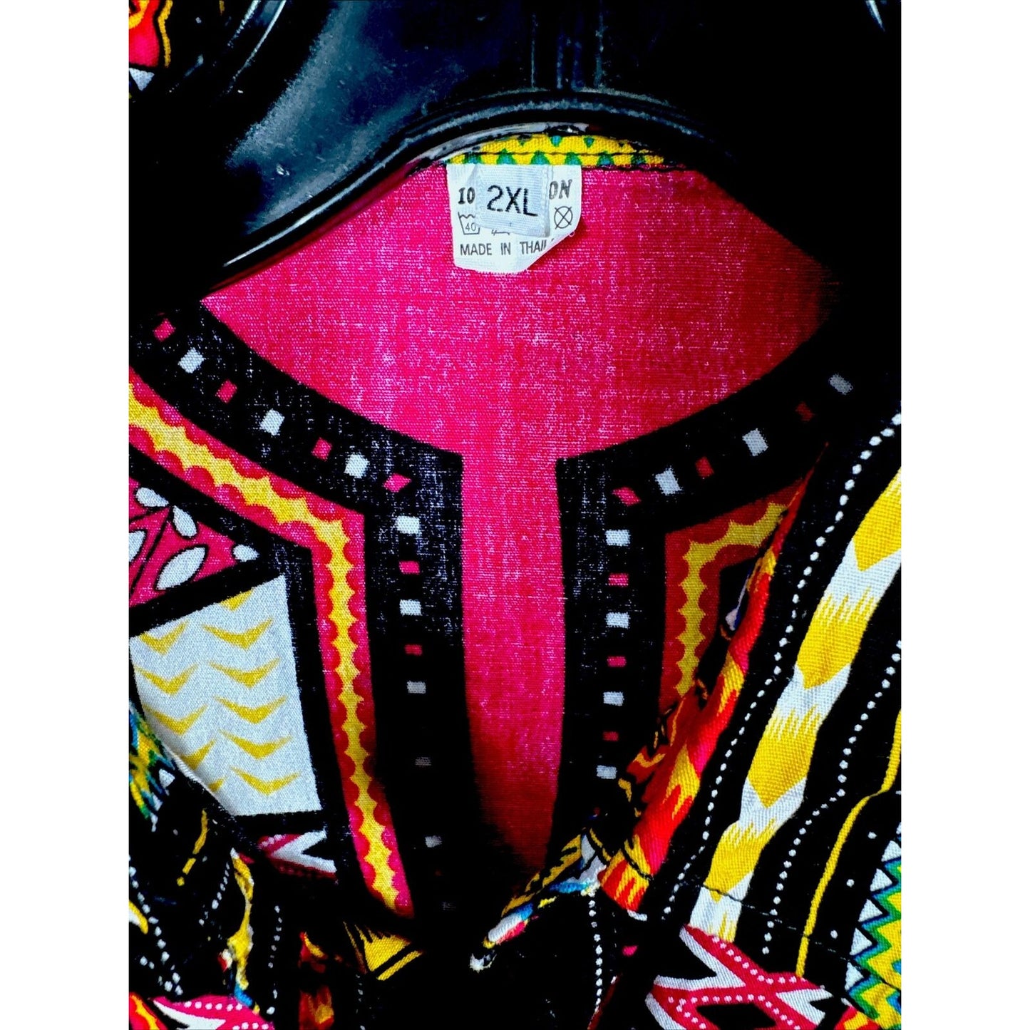 African Fabrics Floral Red Yellow Blue Indigo Unisex Stylish Top Blouse Women 2 X-Large