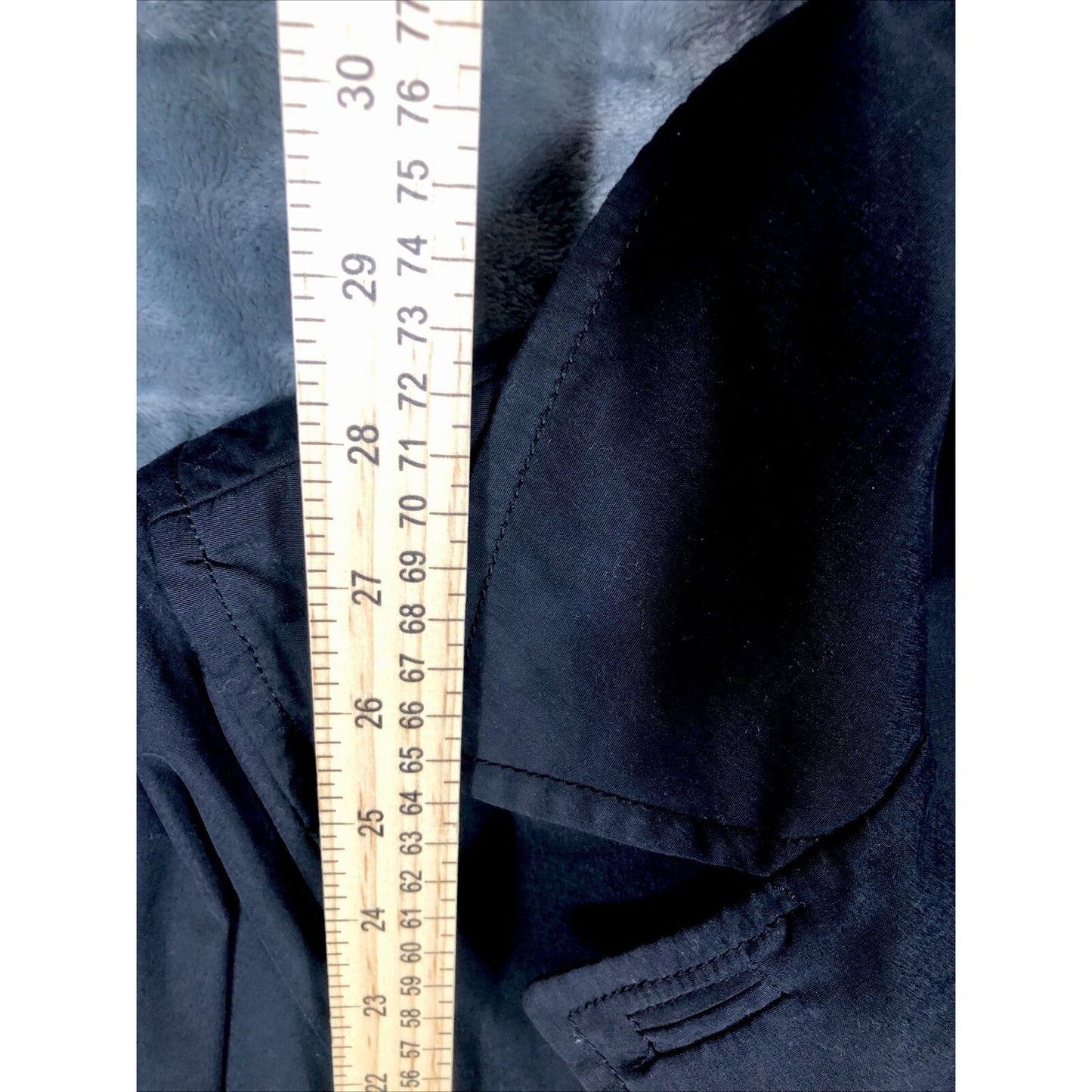 Joujou Ladies Black Trench Coat, Size Lightweight Button Down Missing Belt