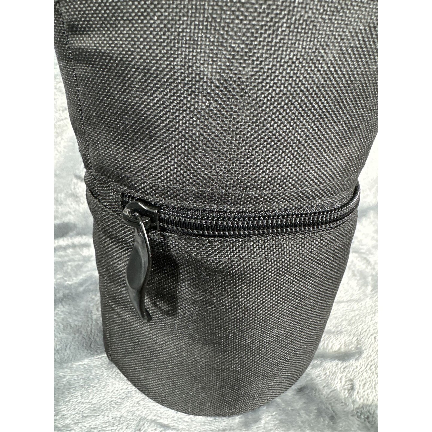 Tupperware Insulated Lunch Bag Zippered Tote Small Cylinder Black & Beige