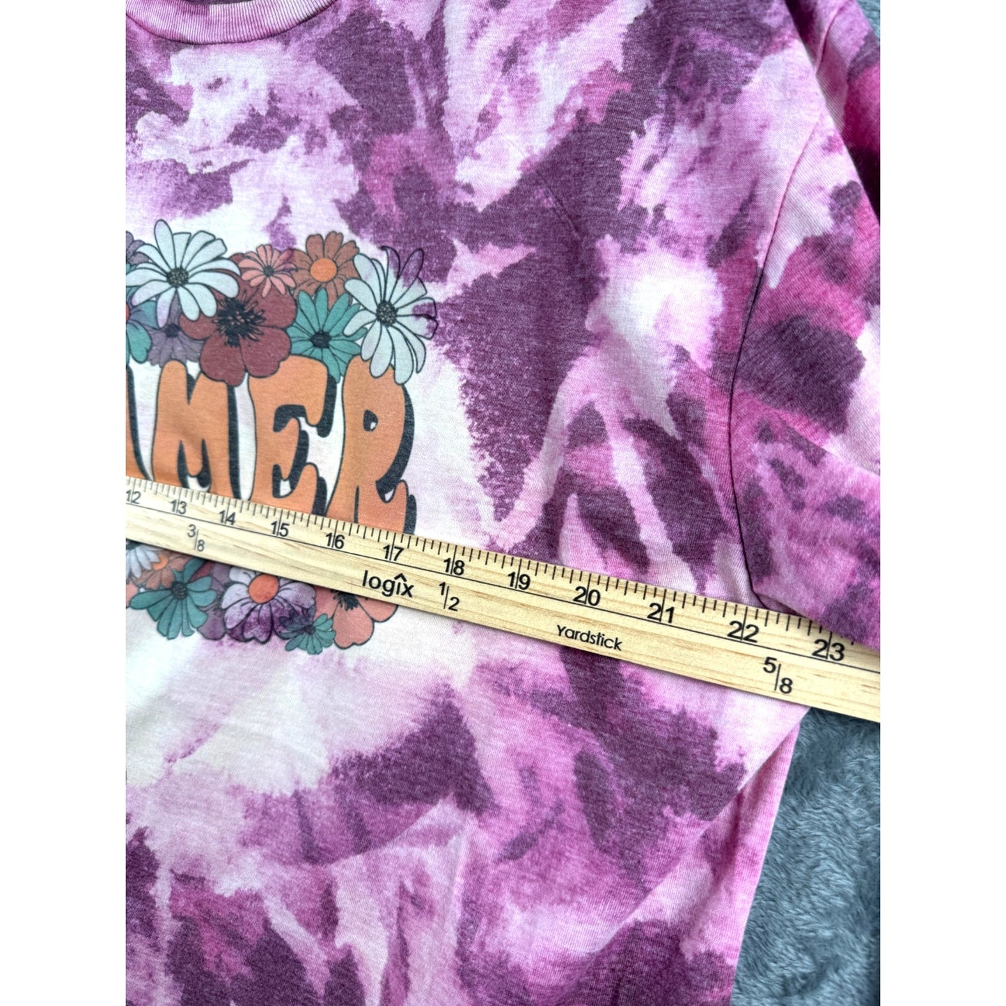 Gildan Womans Shirt Floral Tie-Dye Summer T-Shirt X-Large Beach Lake Vibes Top