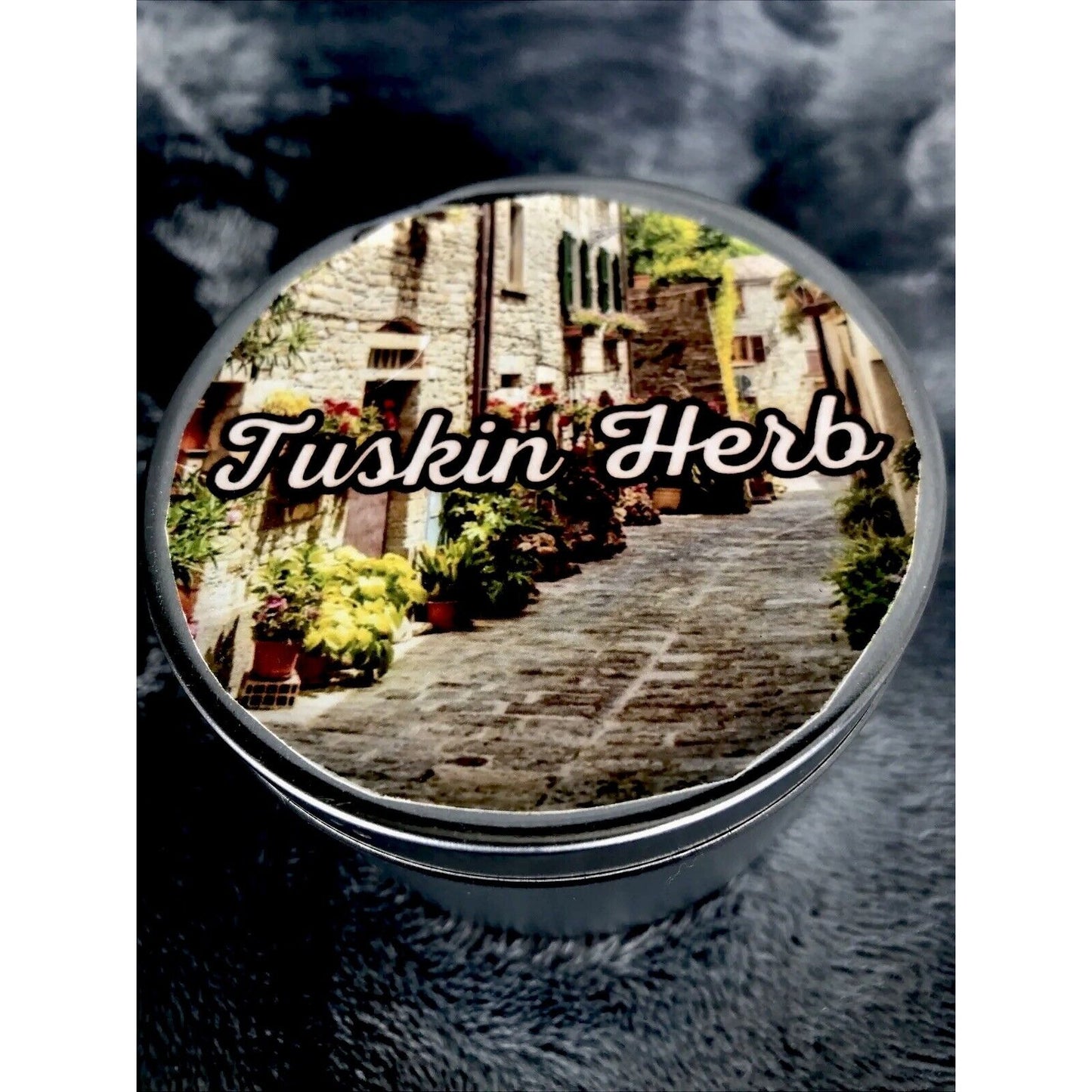 Hand Poured Candle Coconut Soy Blend Tuscan Herb 8 Ounce Tin