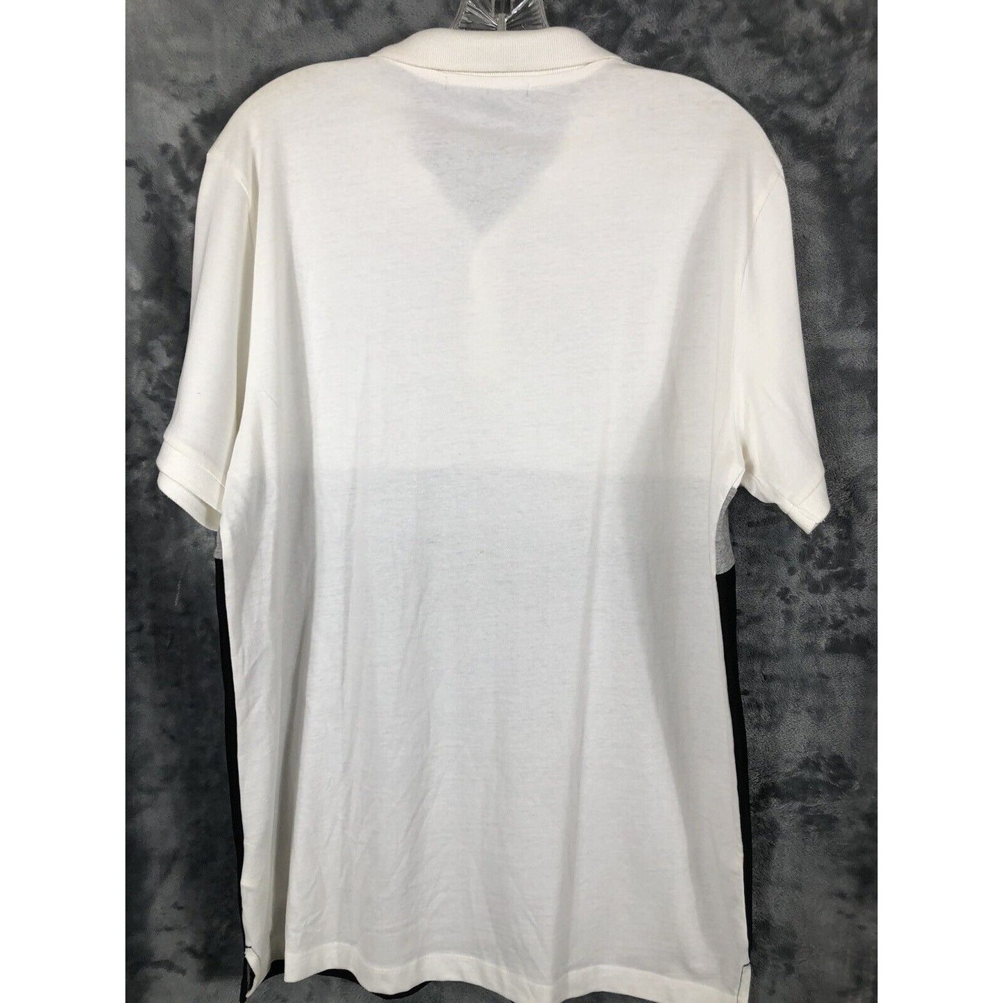 2 / Men Polo Shirt White/Black/Gray Size L Color Block
