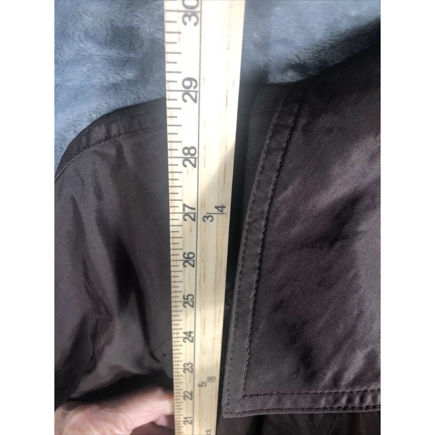 Daisy Fuentes 2 Button Woman’s Belted Wind Breaker Jacket Large Brown