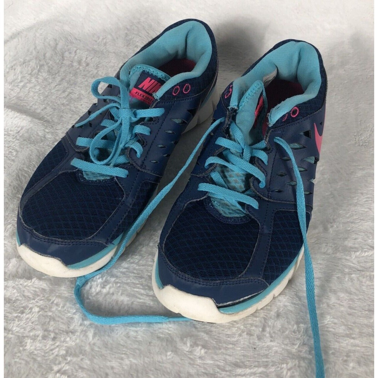 Nike Flex Run Blue Woman's Size 10 Sneakers Shoes