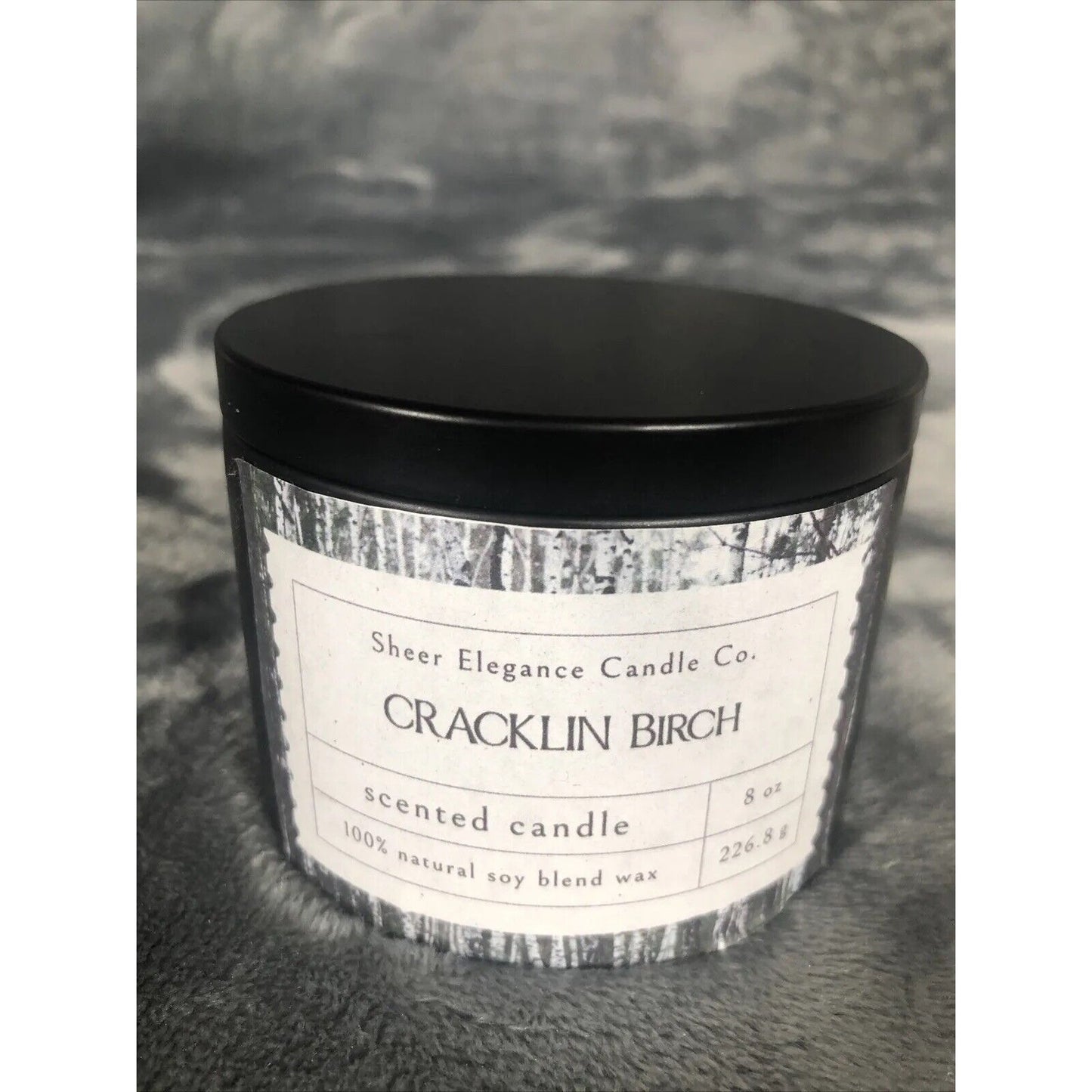 Coconut Soy Blend Candle Hand Poured Scented Cracklin Burch 8 Ounce Tin