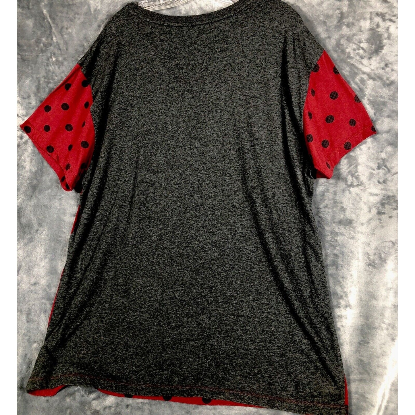Aéropostale Women’s Shirt Relaxed Gray And Red Polkadot Short Sleeve Extra Large