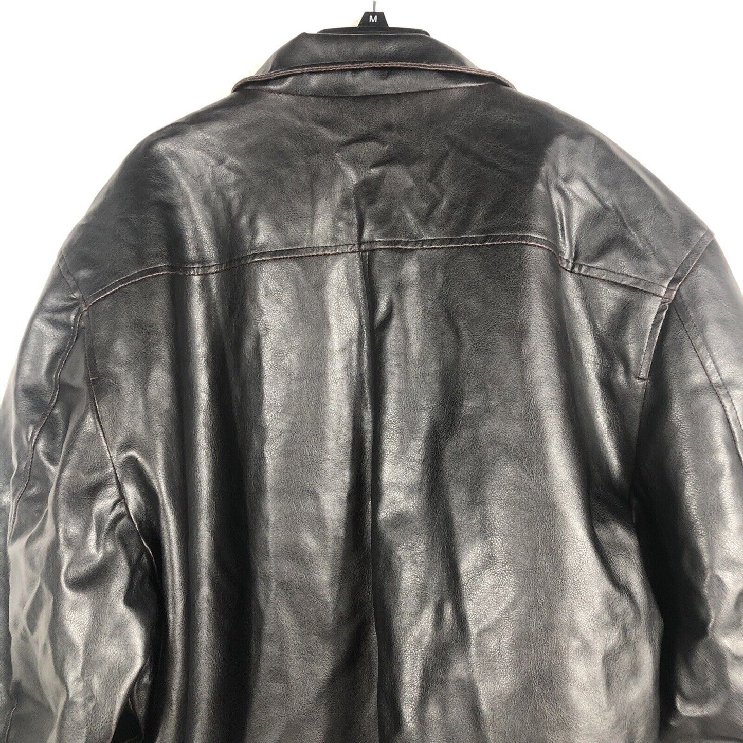 Men’s Leather Jacket Steve And Barry’s Outfitters Men’s Coat Black Adult Size 2X Large