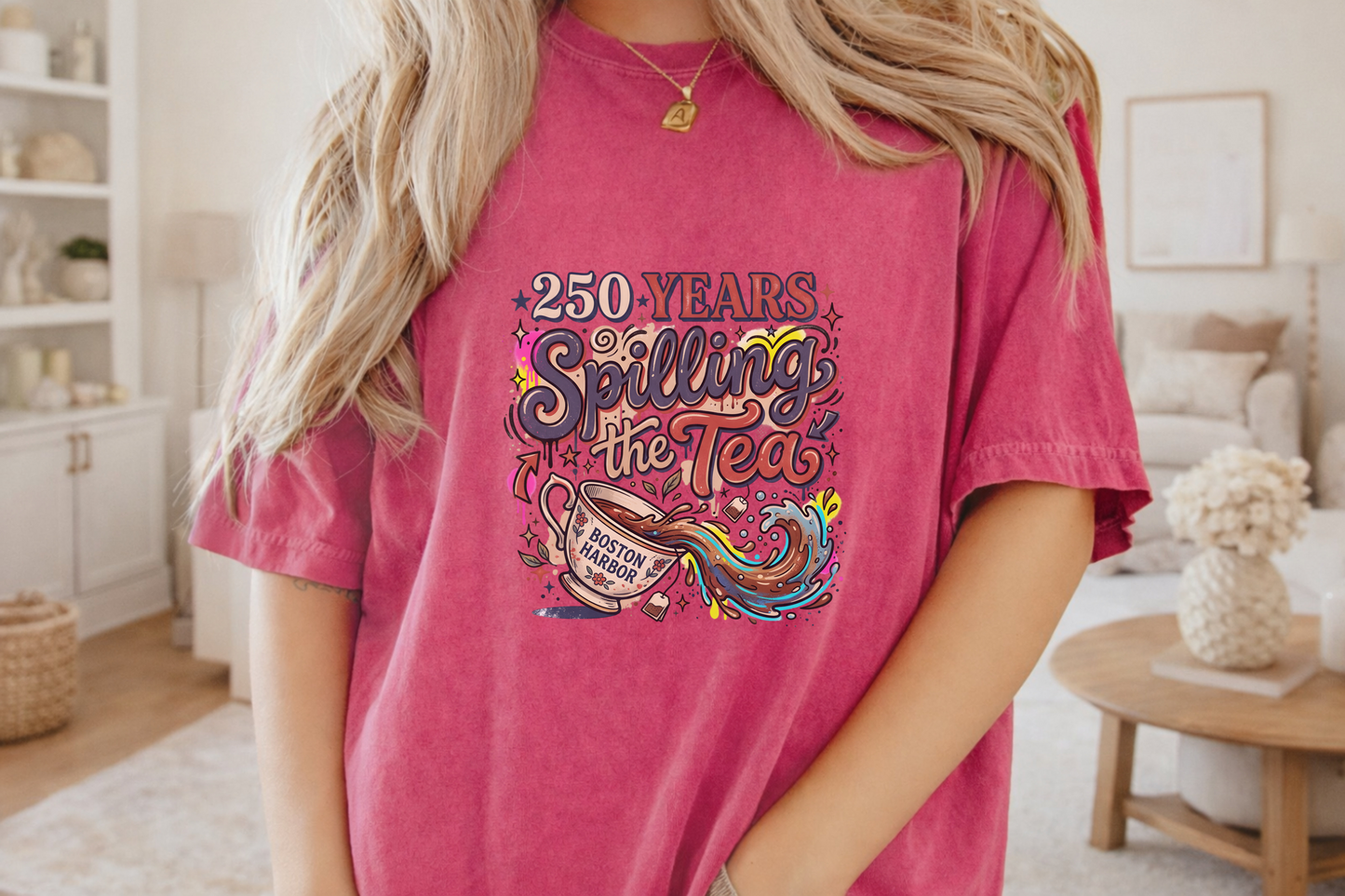 250 Years Boston Harbor T-Shirt, Spilling the Tea Graphic Tee, Revolutionary History Apparel, Fun Gift for History Lovers