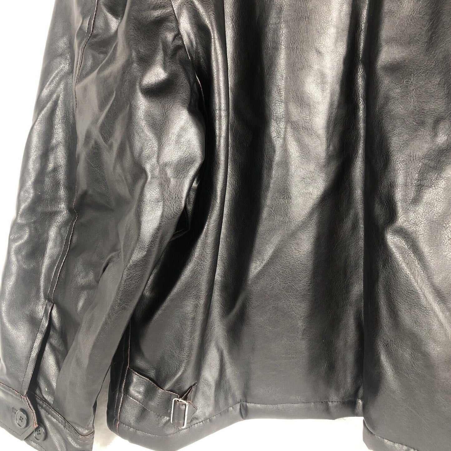 Men’s Leather Jacket Steve And Barry’s Outfitters Men’s Coat Black Adult Size 2X Large