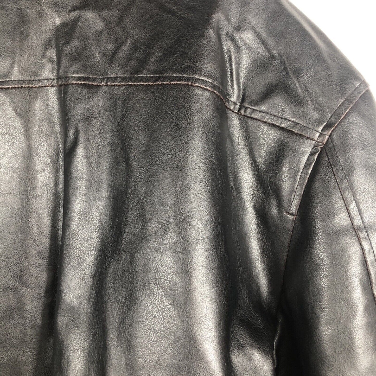 Men’s Leather Jacket Steve And Barry’s Outfitters Men’s Coat Black Adult Size 2X Large
