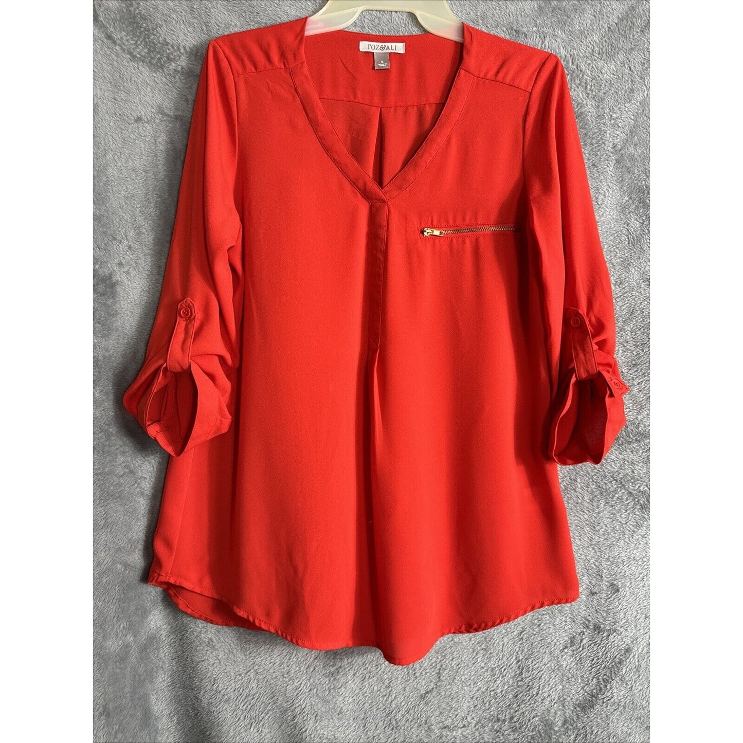 Roz & Ali Top Woman’s Small Red Blouse