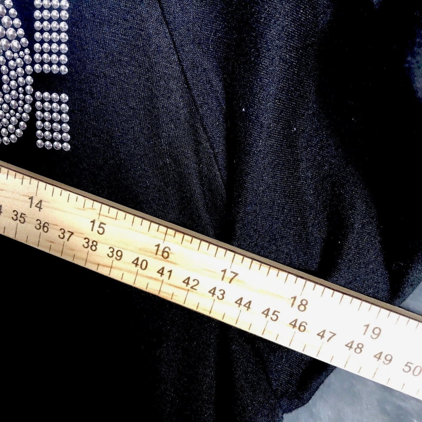 It Works Bling Women's T Shirt Black Studded Silver It Works Size L Shirt