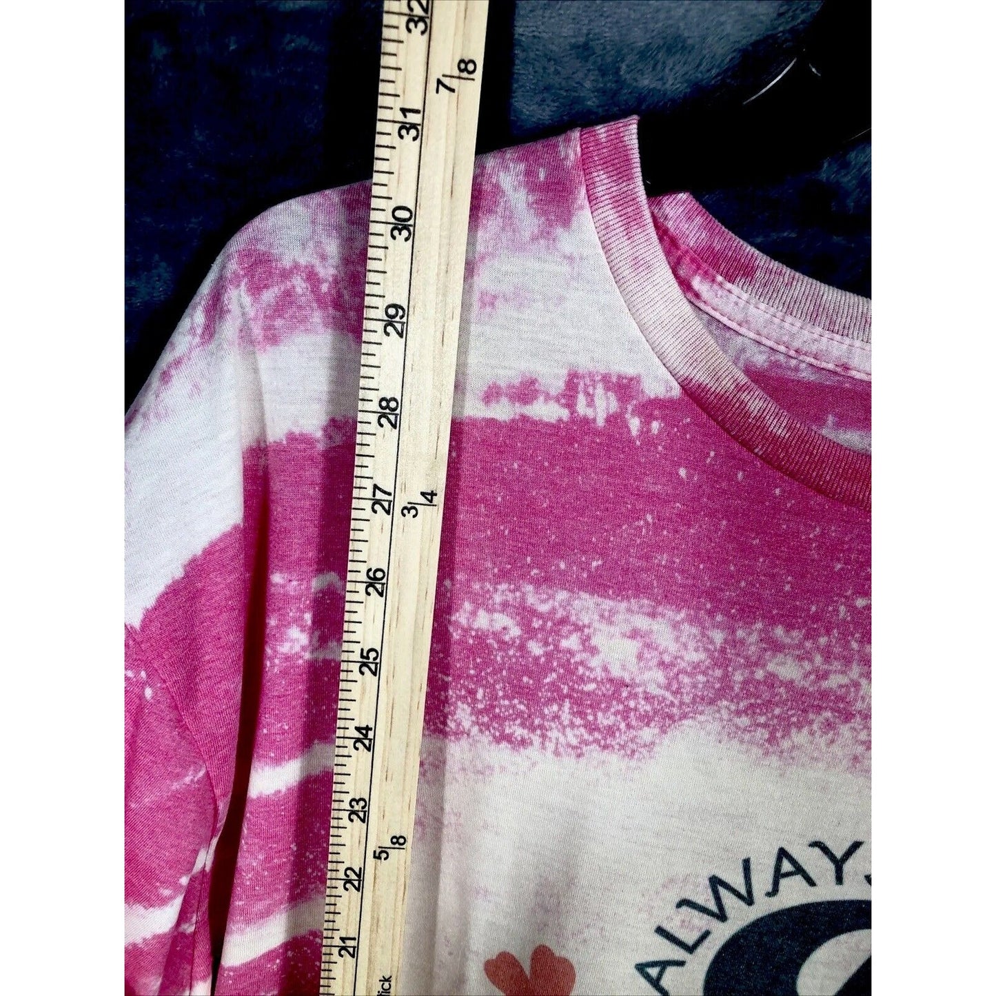 Be Kind Tye-Dyed Bleached Women’s T-Shirt Pink Inspirational Size Extra Large
